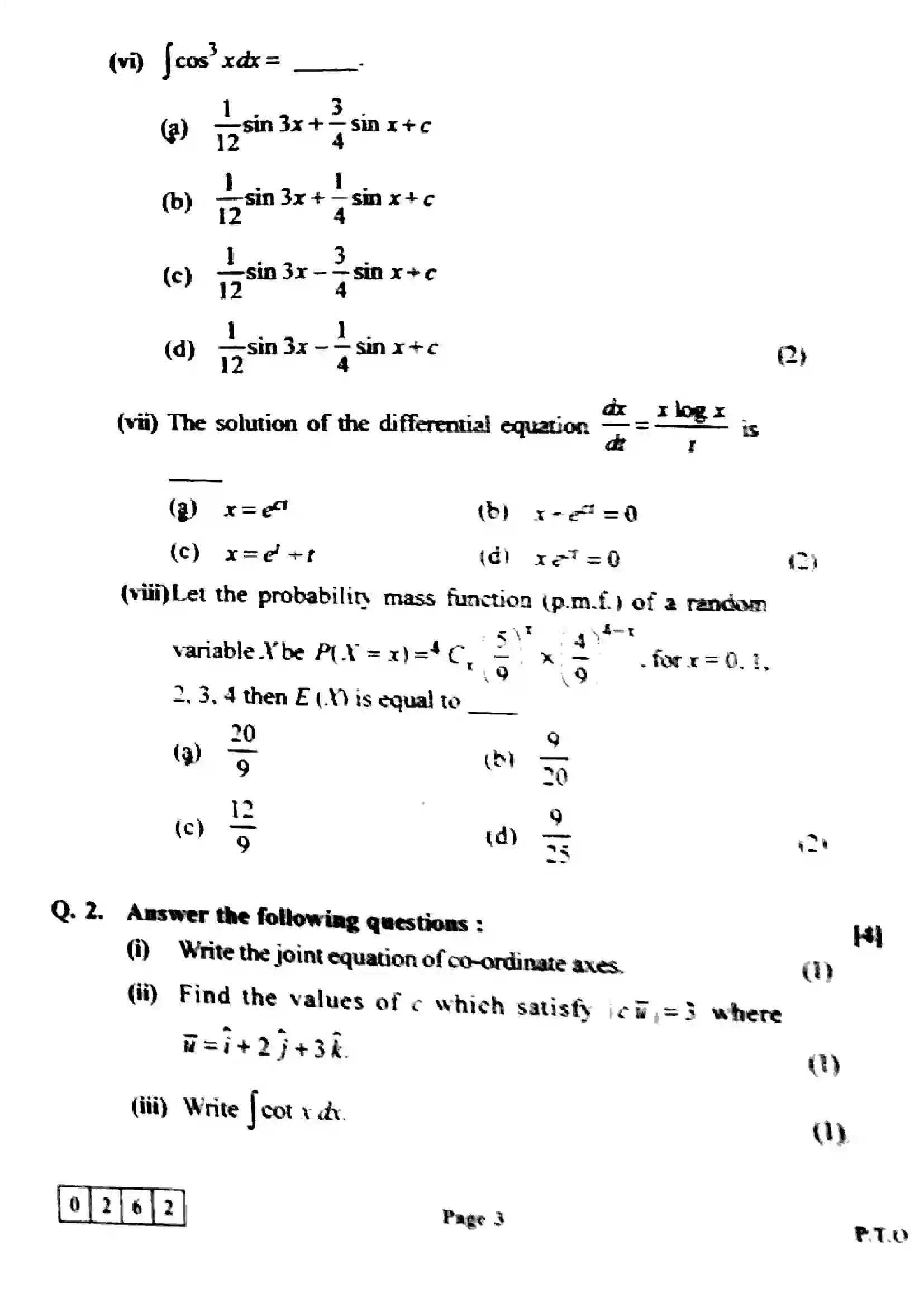 Maharashtra Board Class 12th 2023 Mathematics & Statistics Previous Year Paper 3
