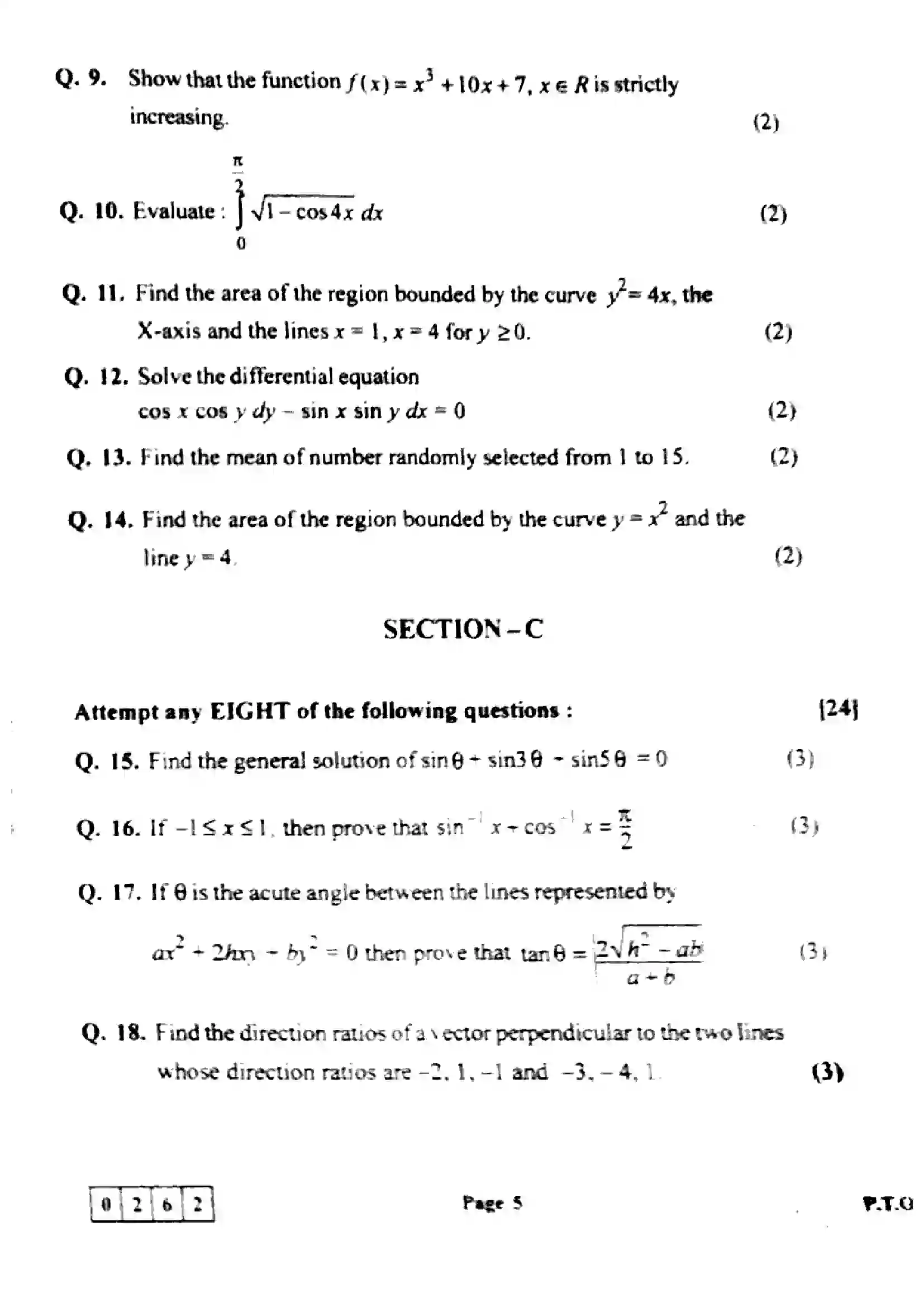 Maharashtra Board Class 12th 2023 Mathematics & Statistics Previous Year Paper 5