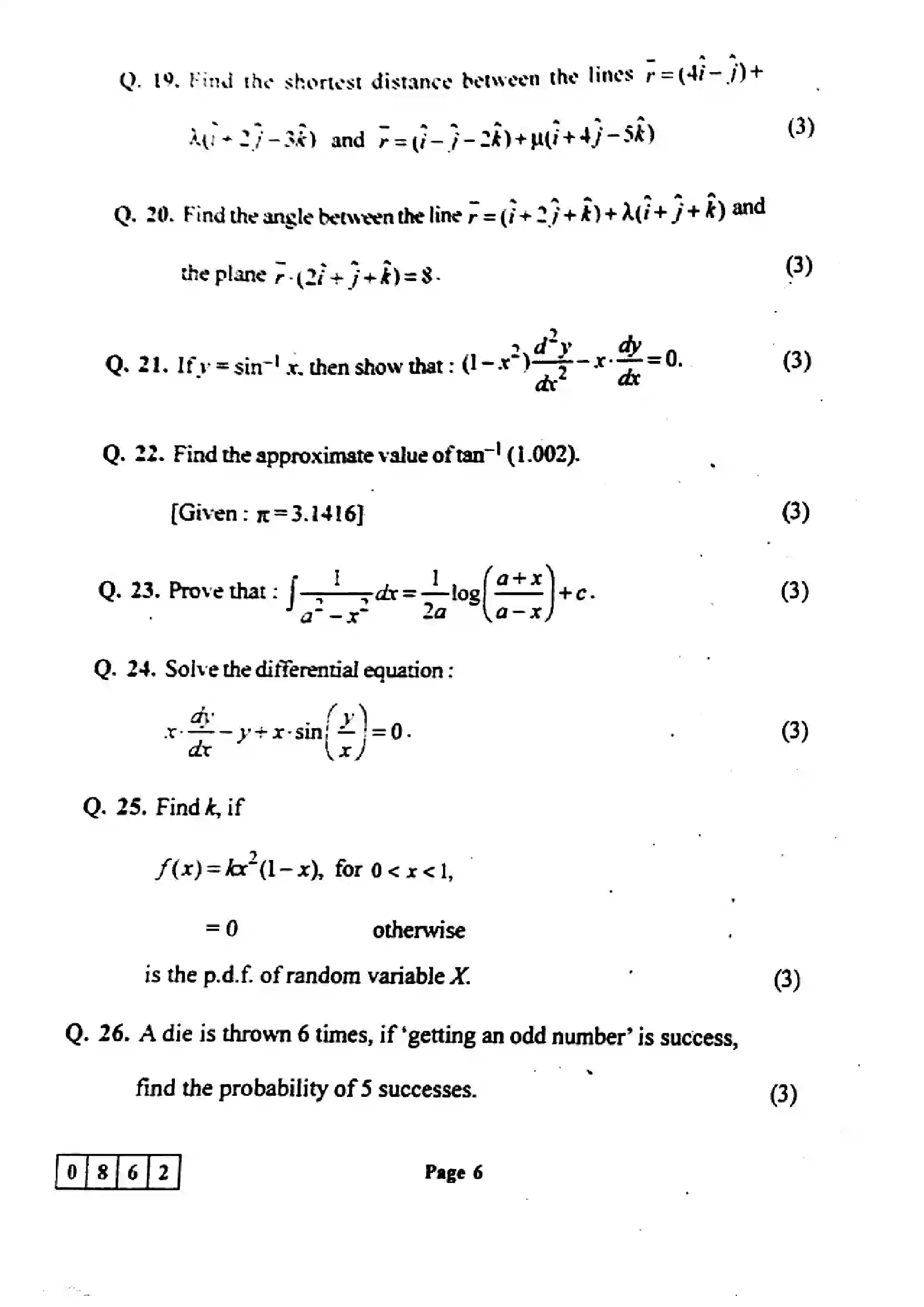 Maharashtra Board Class 12th 2024 Mathematics And Statistics Previous Year Paper 6