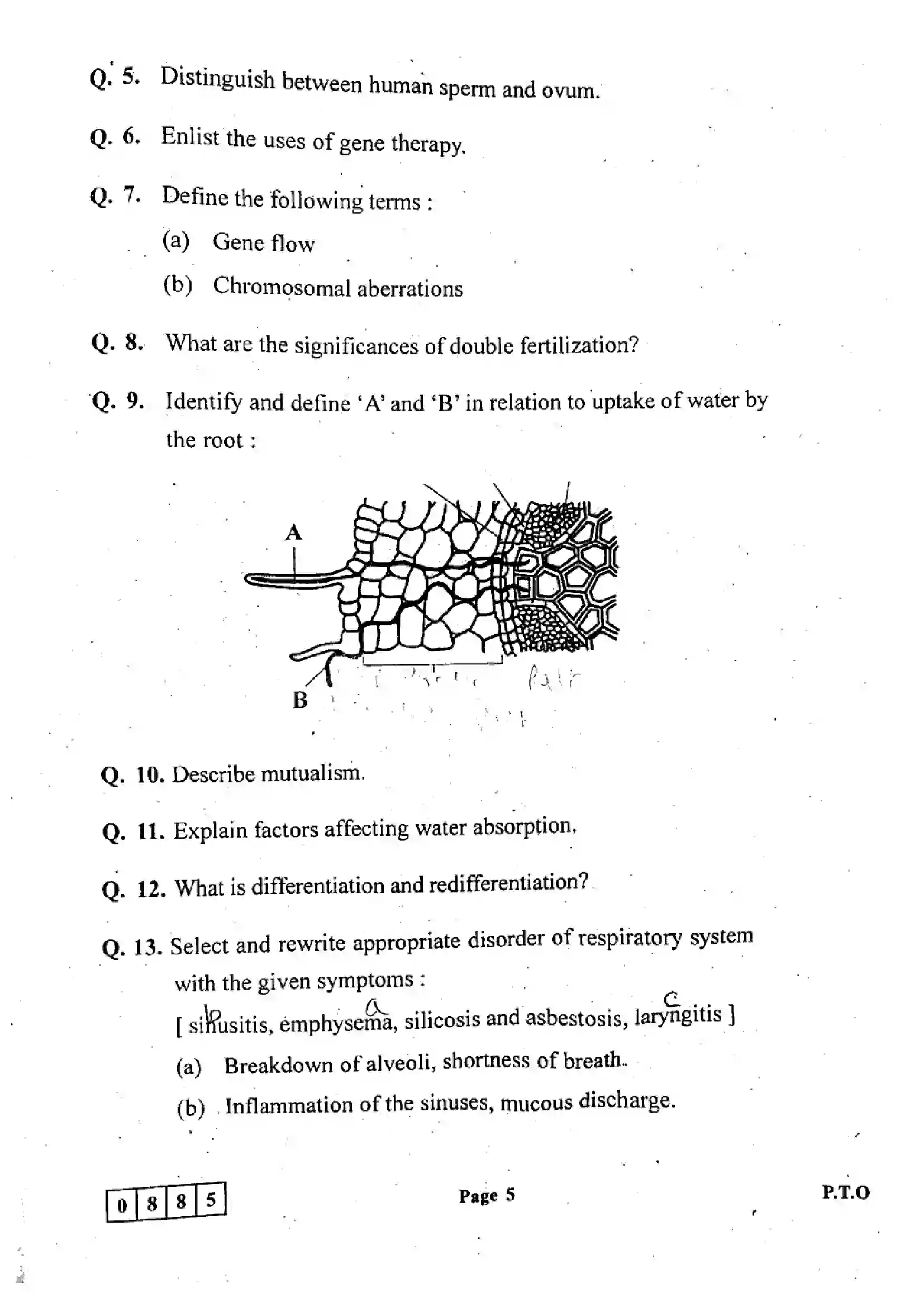Maharashtra Board Class 12th 2024 Biology Previous Year Paper 5