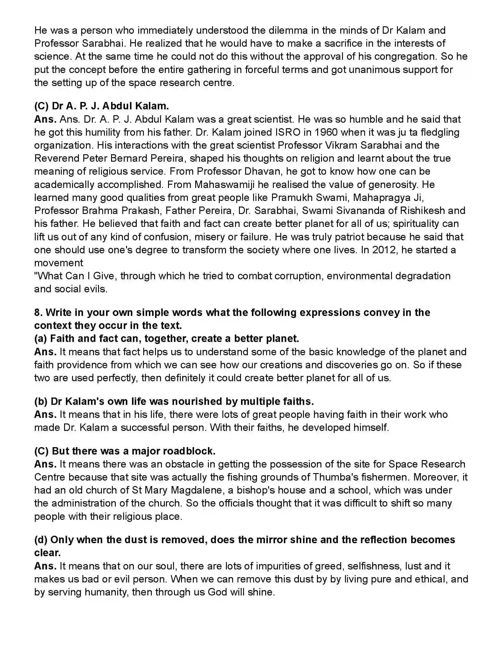 Maharashtra Board Class 10th English (Chapters Notes) Science and Spirituality Revision Note 5