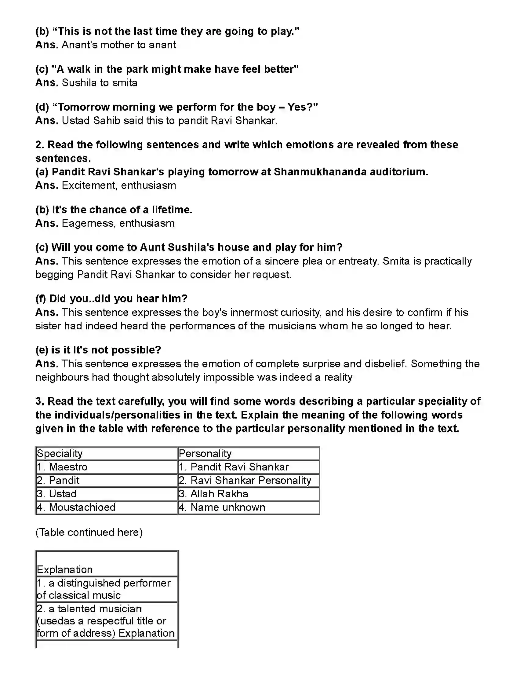 Maharashtra Board Class 10th English (Chapters Notes) The Concert Revision Note 2