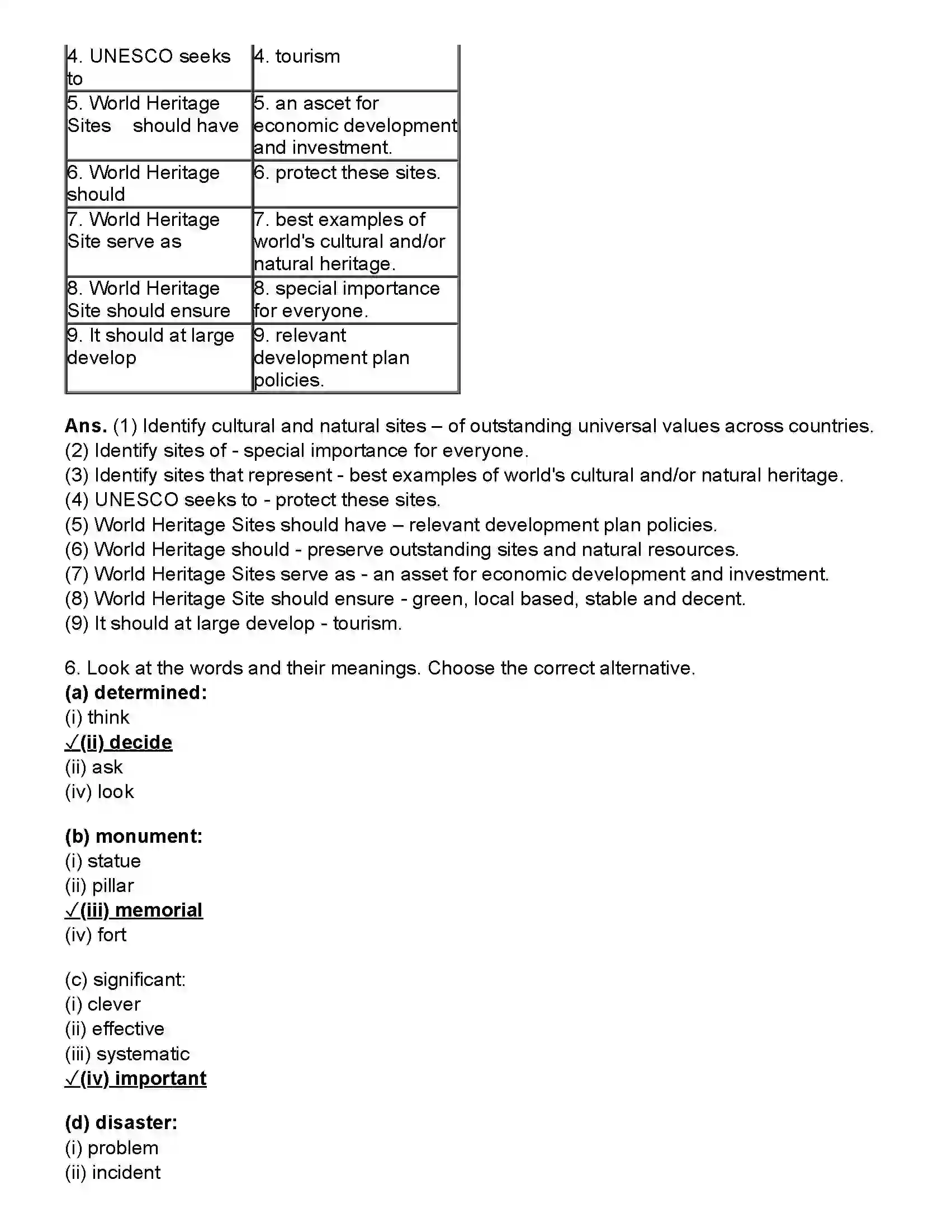 Maharashtra Board Class 10th English (Chapters Notes) World Heritage Revision Note 5