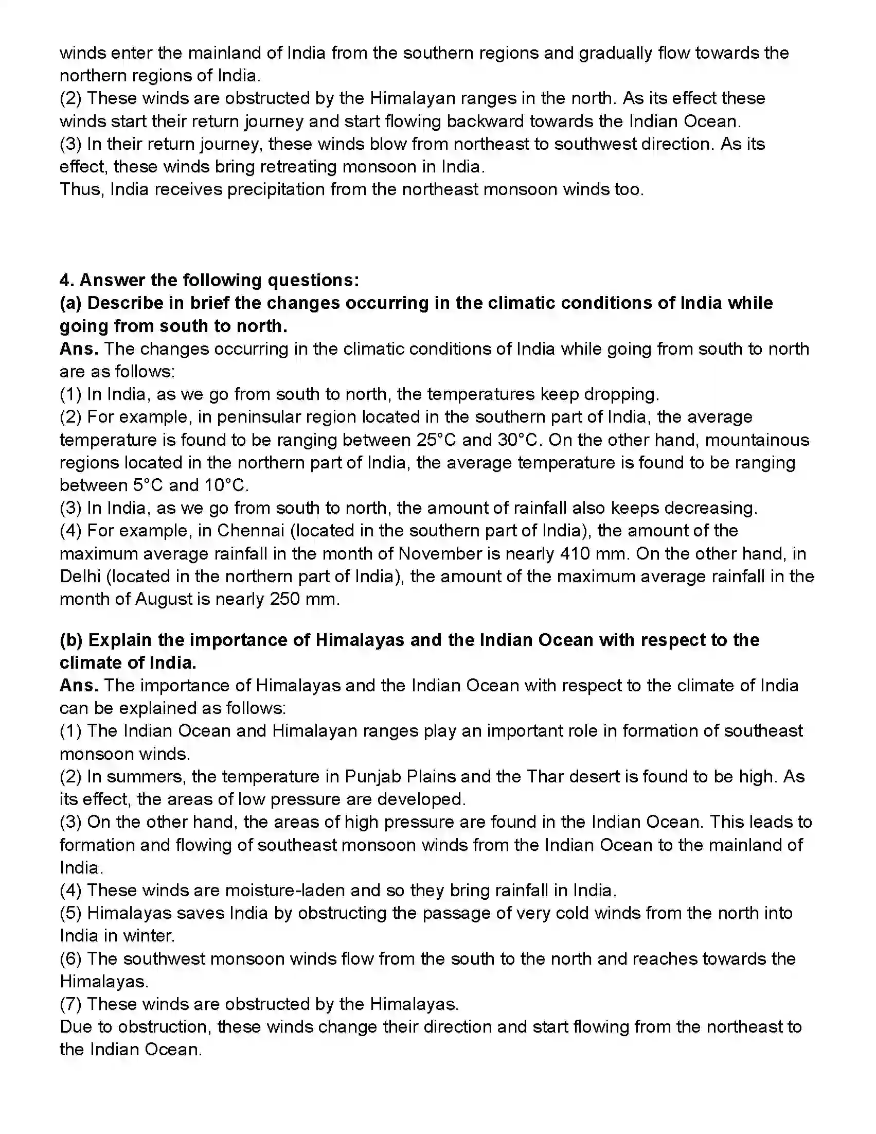 Maharashtra Board Class 10th Geography Climate Revision Note 4
