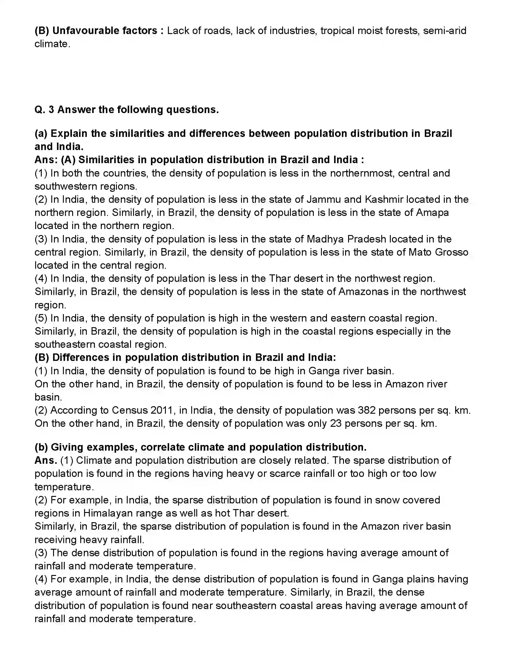 Maharashtra Board Class 10th Geography Population Revision Note 2