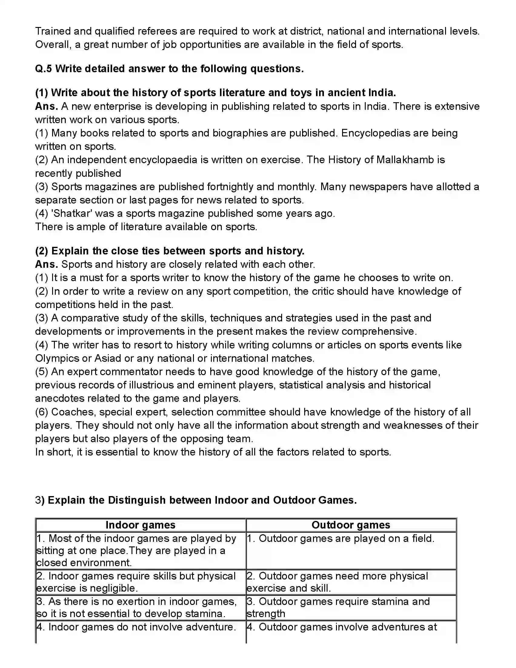 Maharashtra Board Class 10th History Sports and History Revision Note 3