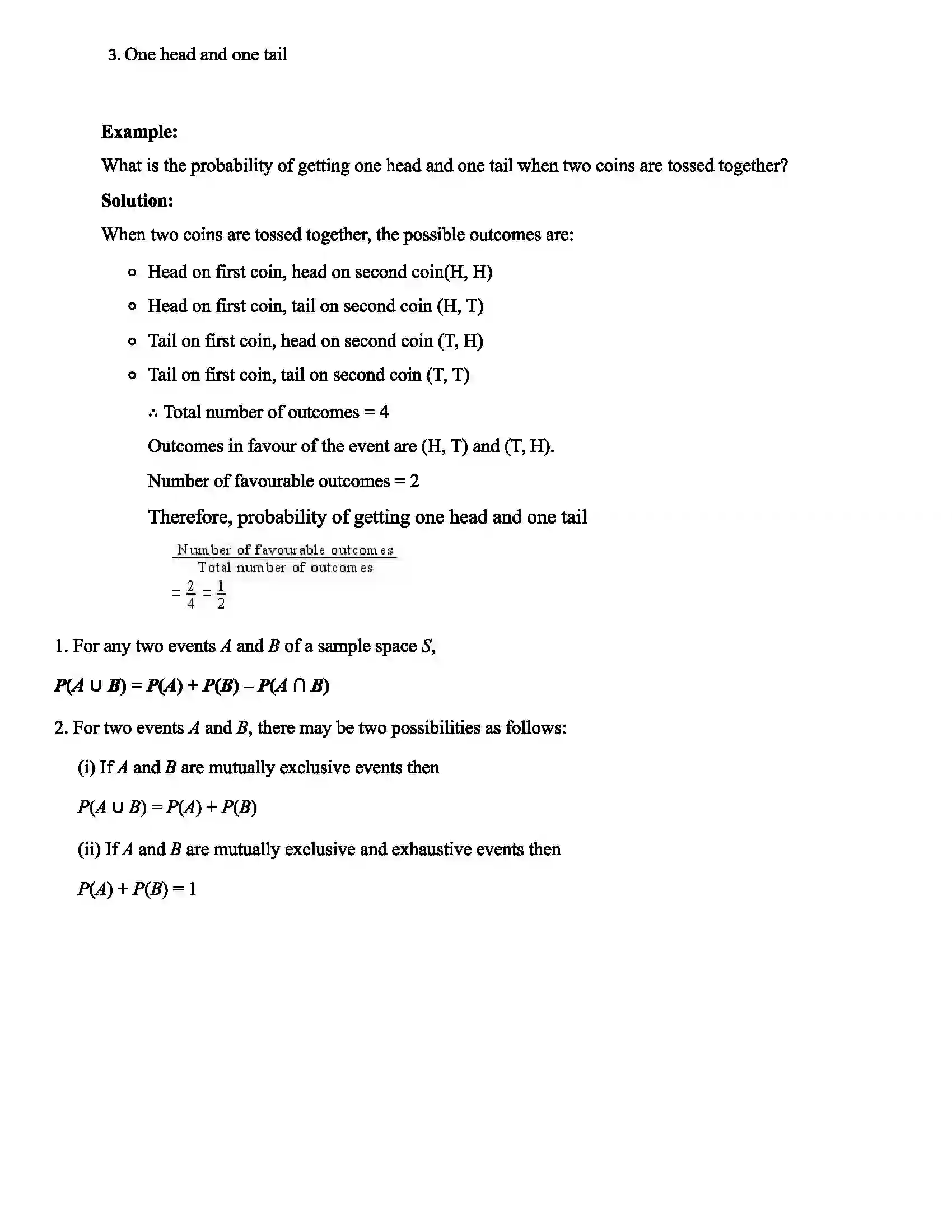 Maharashtra Board Class 10th Mathematics Probability Revision Note 2