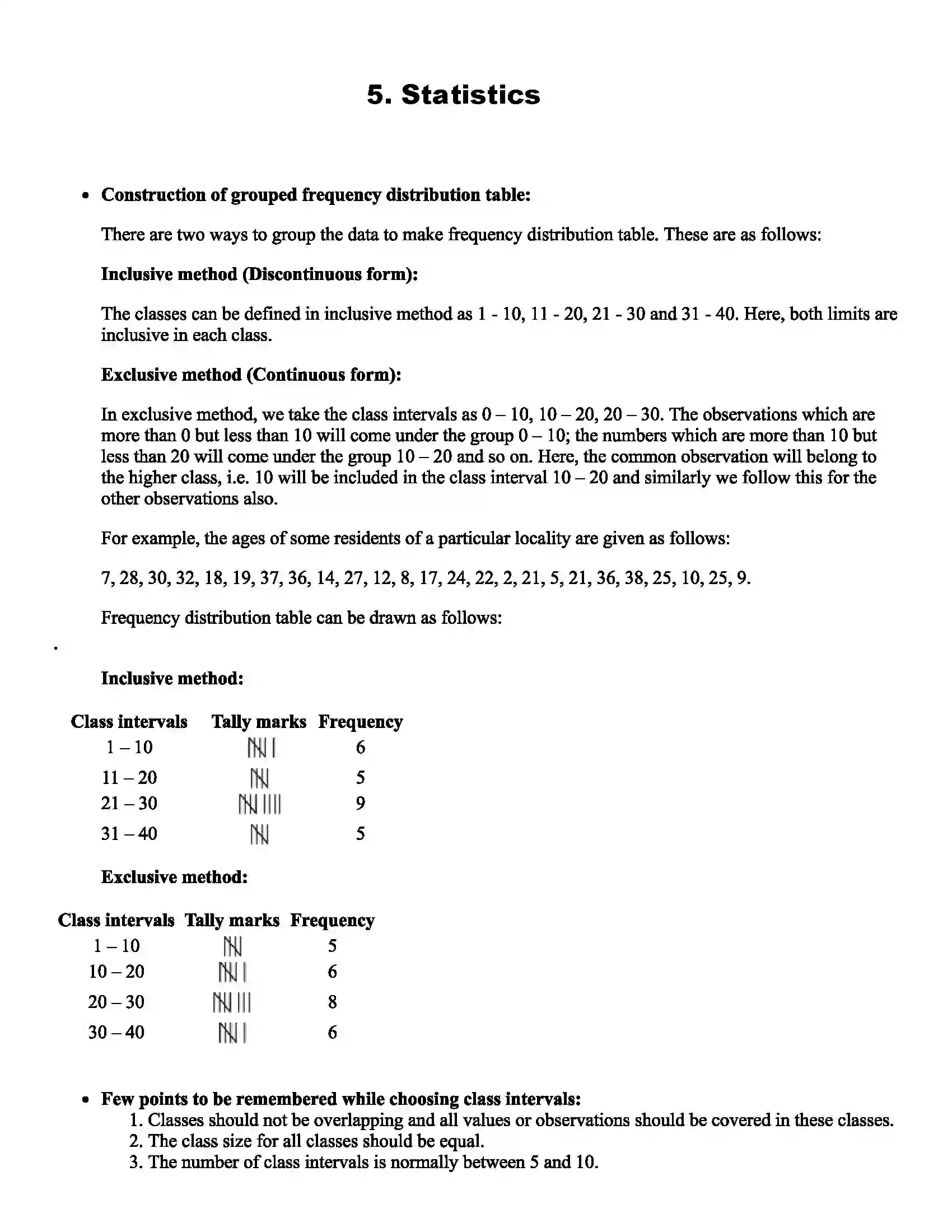 Maharashtra Board Class 10th Mathematics Statistics Revision Note 1
