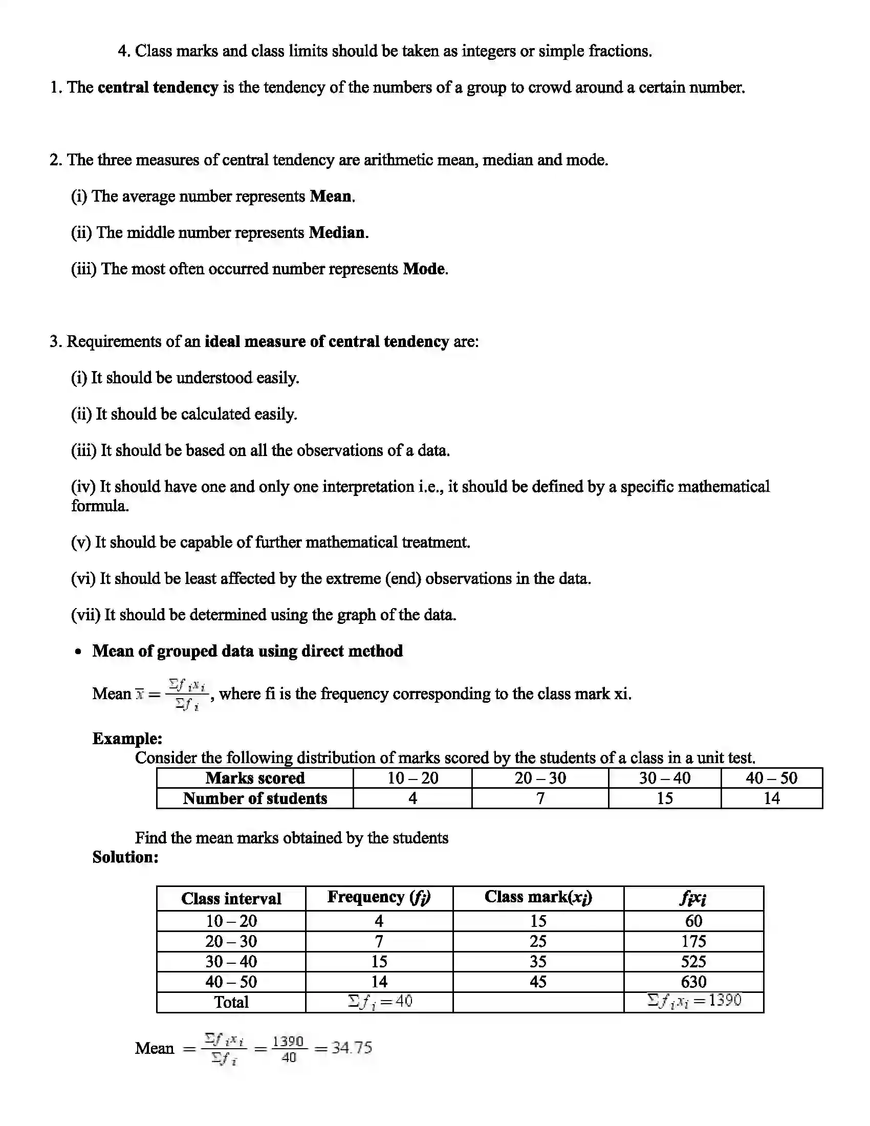 Maharashtra Board Class 10th Mathematics Statistics Revision Note 2