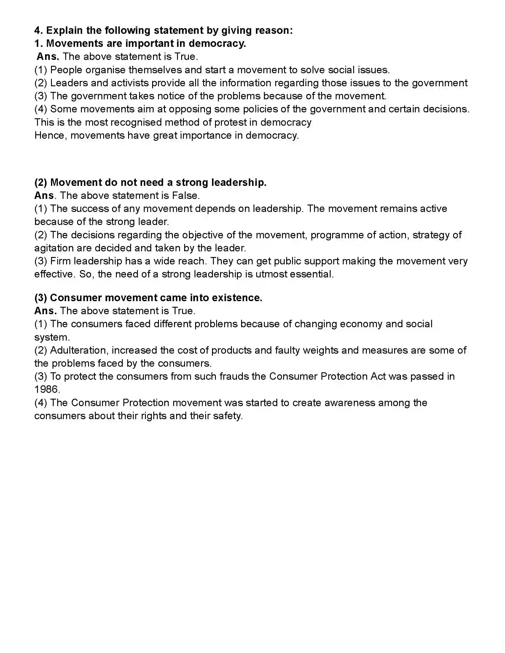 Maharashtra Board Class 10th Political Science Social and Political Movements Revision Note 3