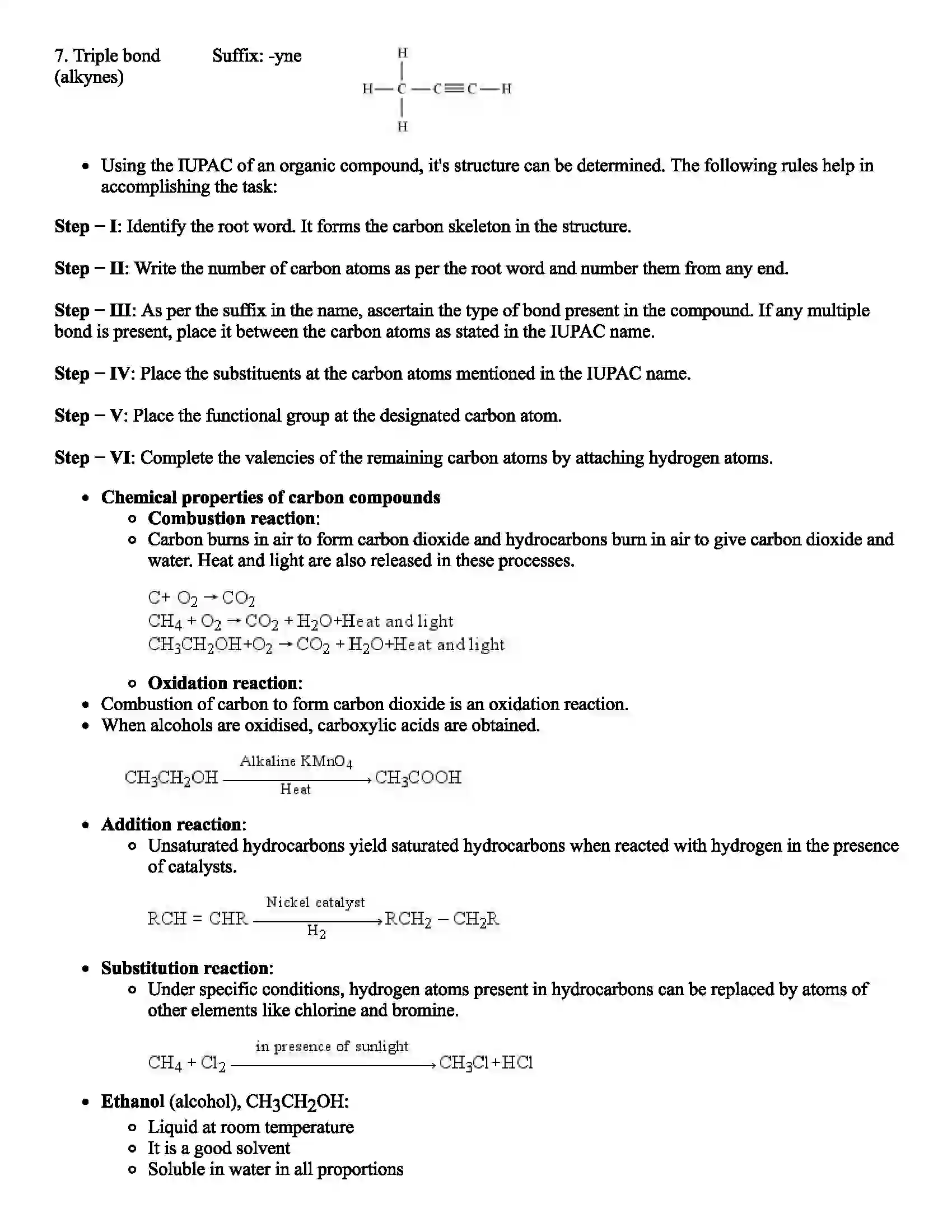Maharashtra Board Class 10th Science Carbon Compounds Revision Note 5