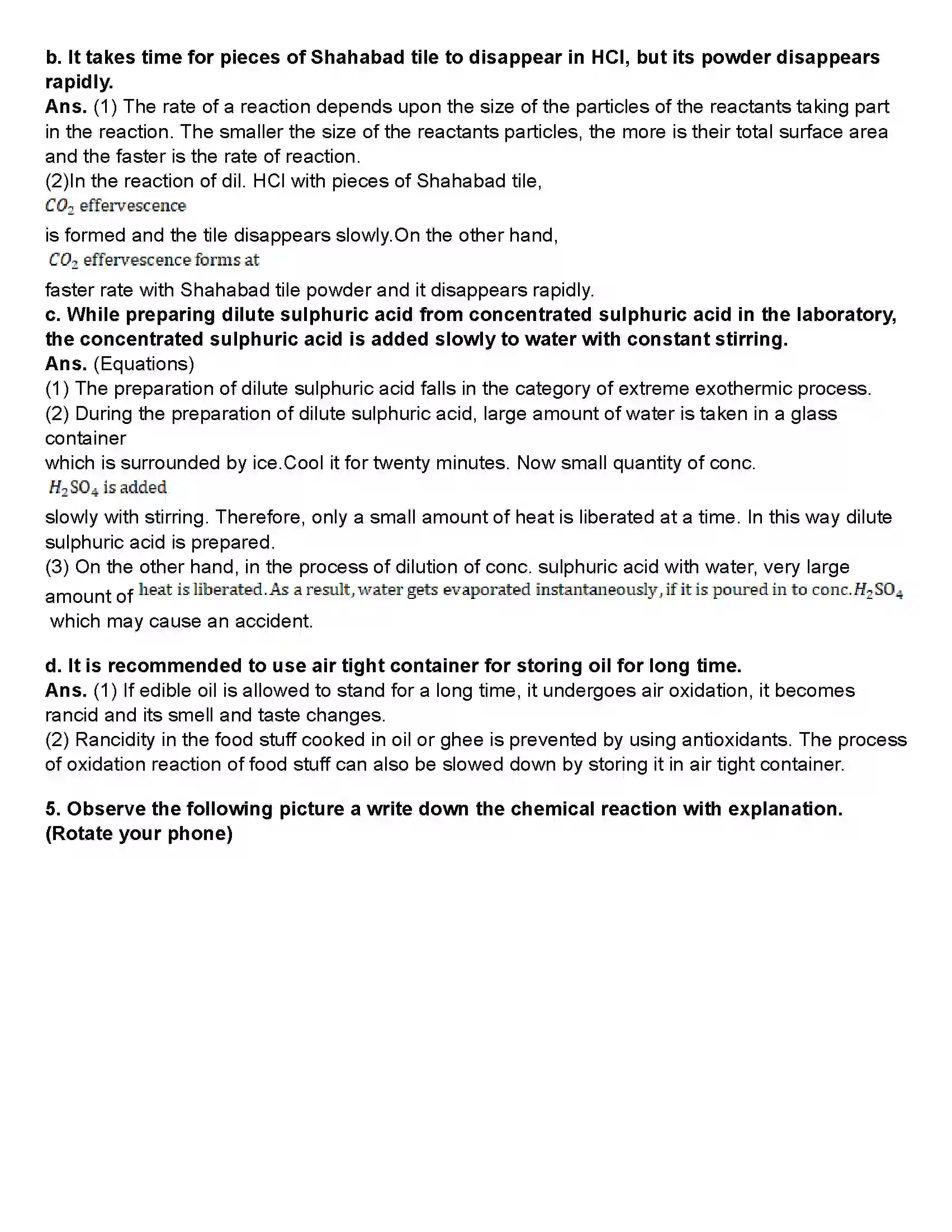 Maharashtra Board Class 10th Science Part - 1 Chemical Reactions and Equations Revision Note 5