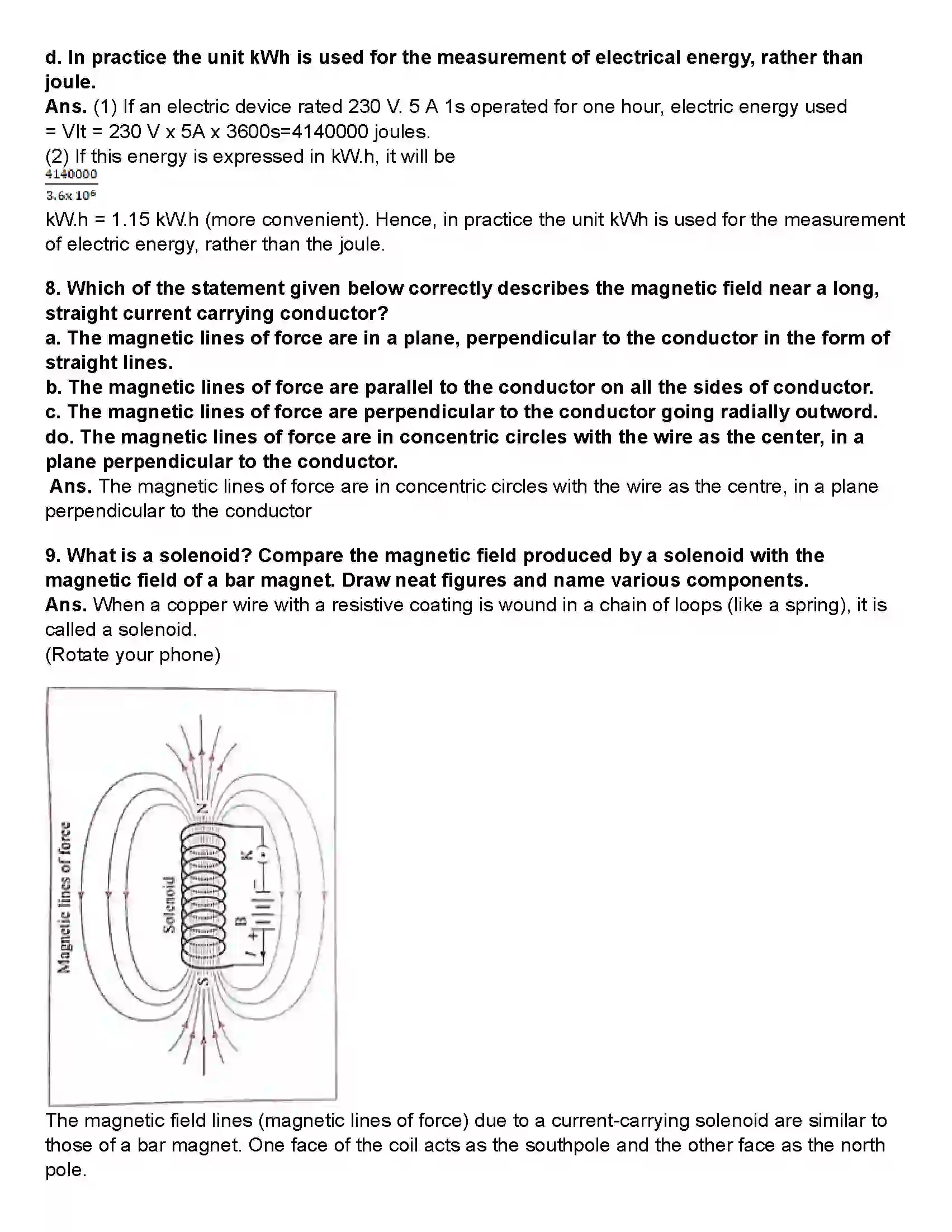 Maharashtra Board Class 10th Science Part - 1 Effects of Electric Current Revision Note 4