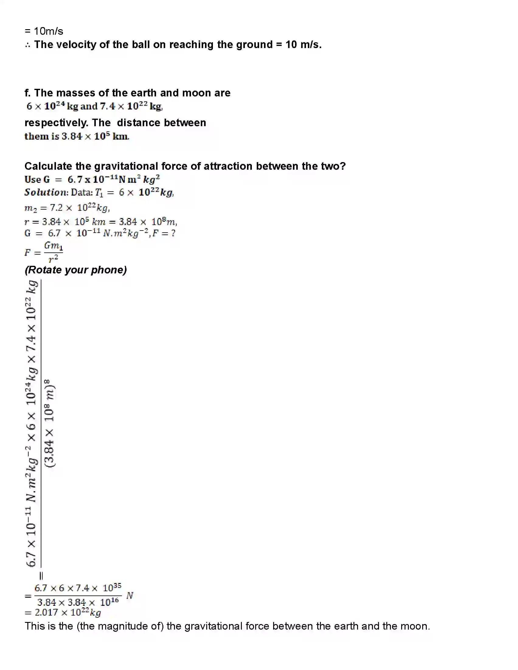 Maharashtra Board Class 10th Science Part - 1 Gravitation Revision Note 6