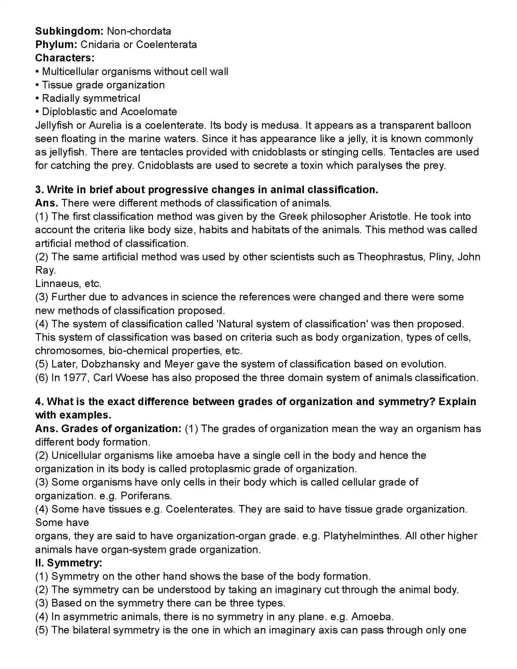 Maharashtra Board Class 10th Science Part - 2 Animal Classification Revision Note 4