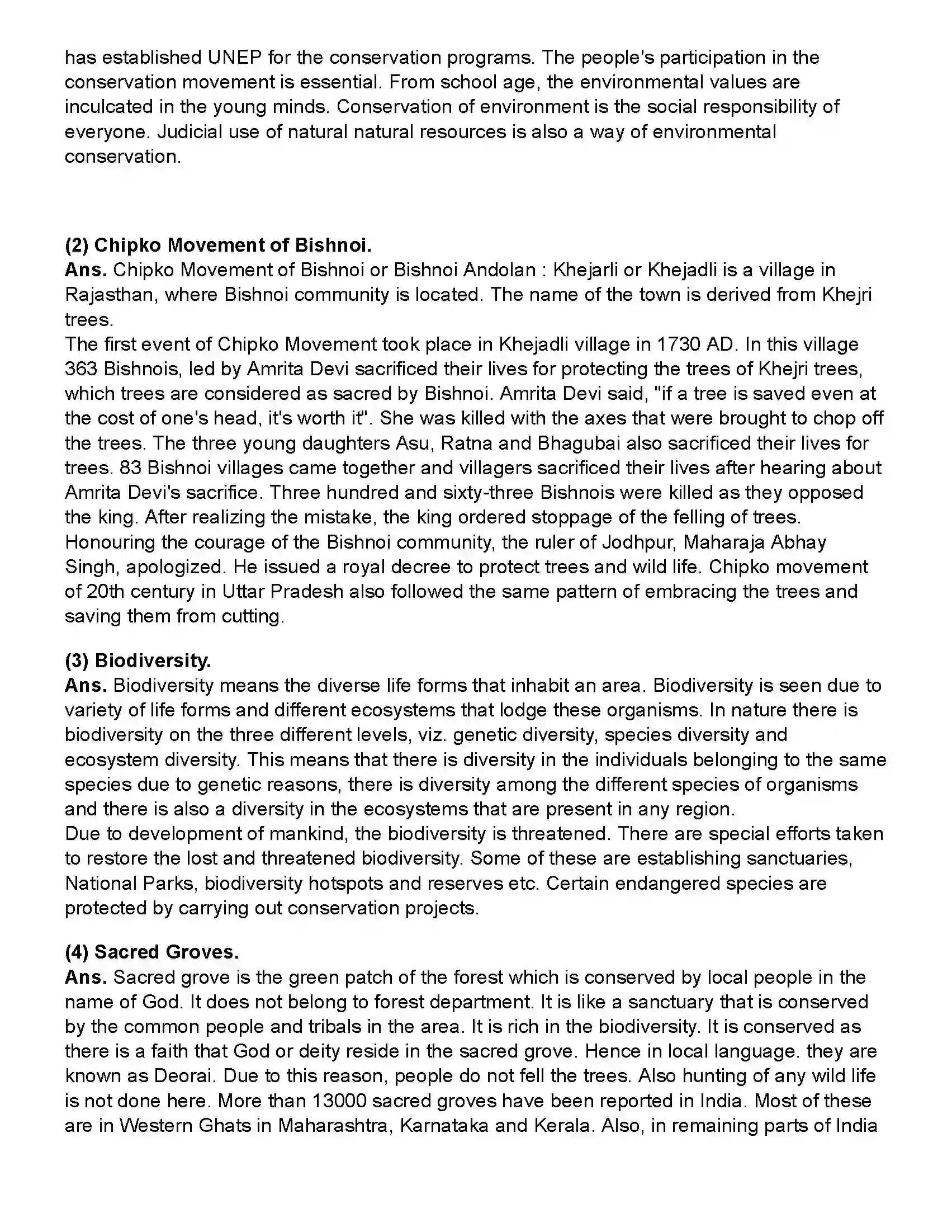 Maharashtra Board Class 10th Science Part - 2 Environmental Management Revision Note 2