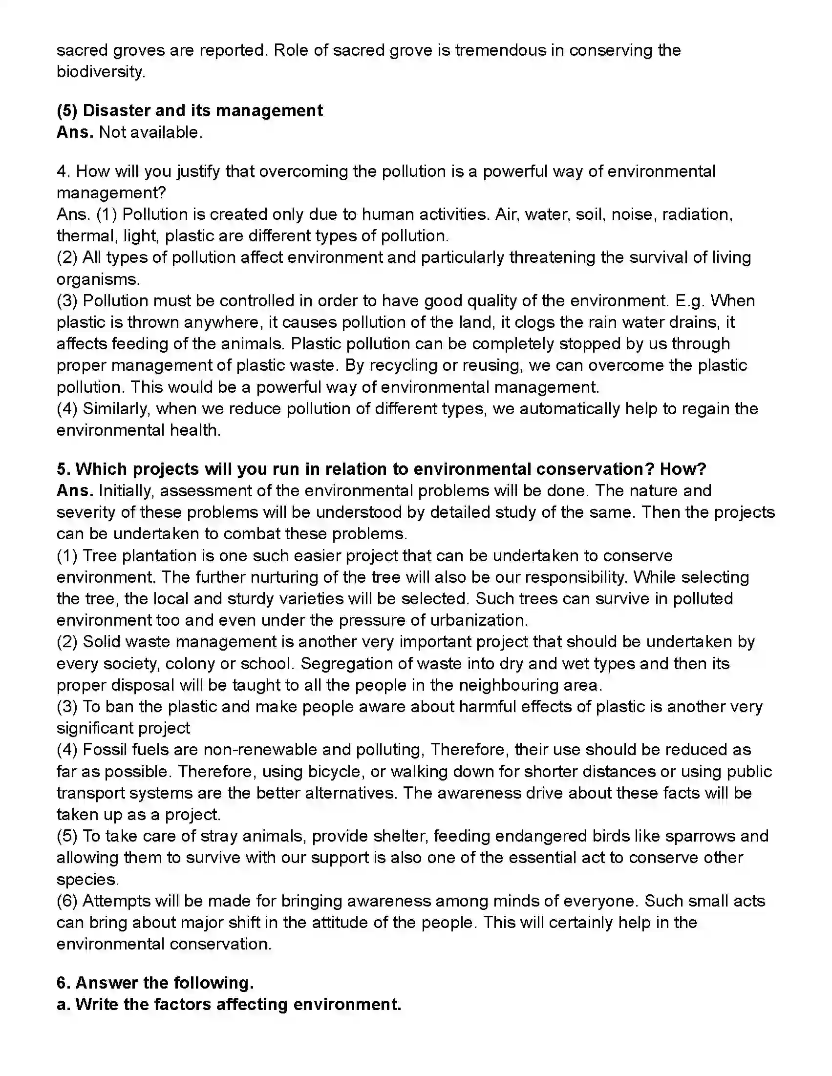 Maharashtra Board Class 10th Science Part - 2 Environmental Management Revision Note 3