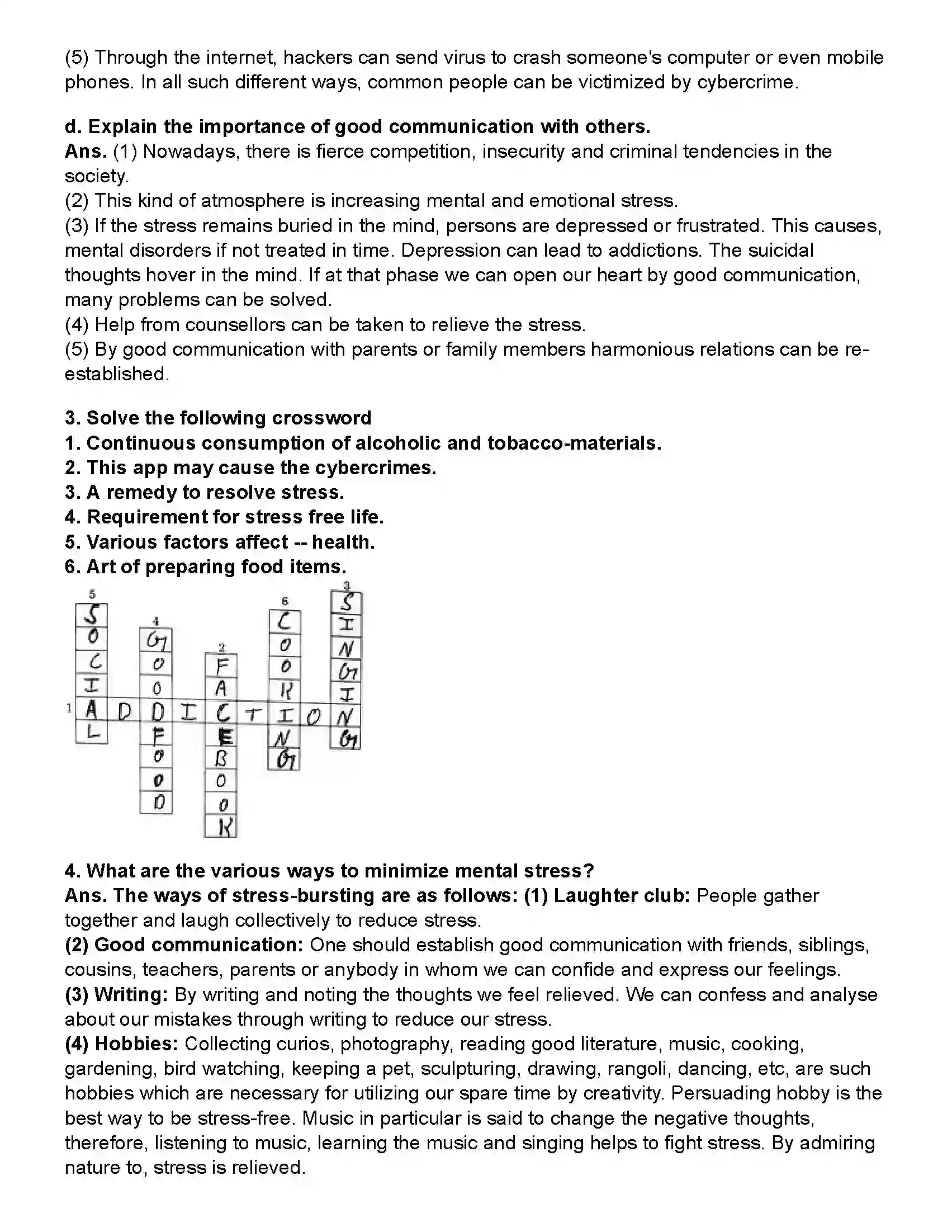 Maharashtra Board Class 10th Science Part - 2 Social health Revision Note 2