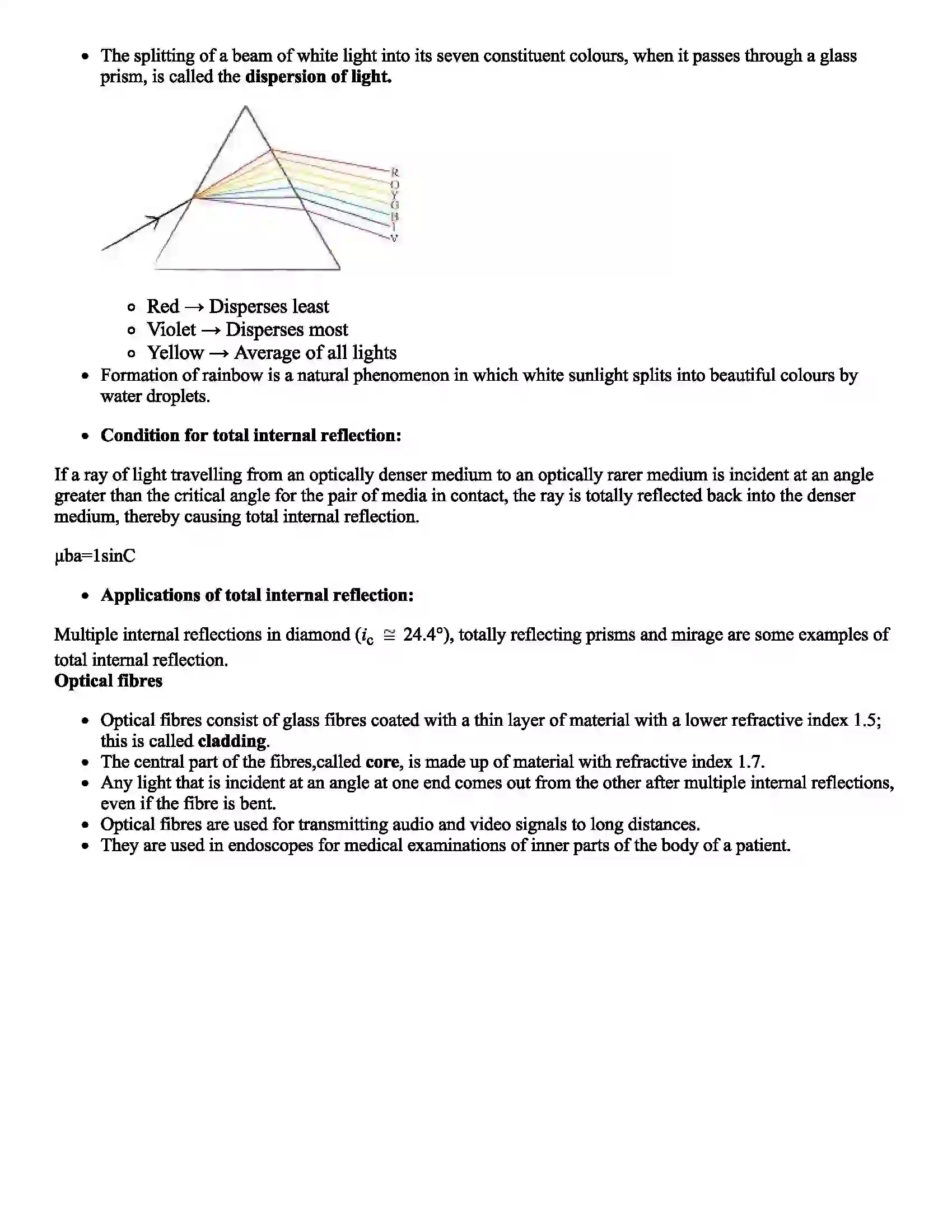 Maharashtra Board Class 10th Science Refraction of Light Revision Note 3