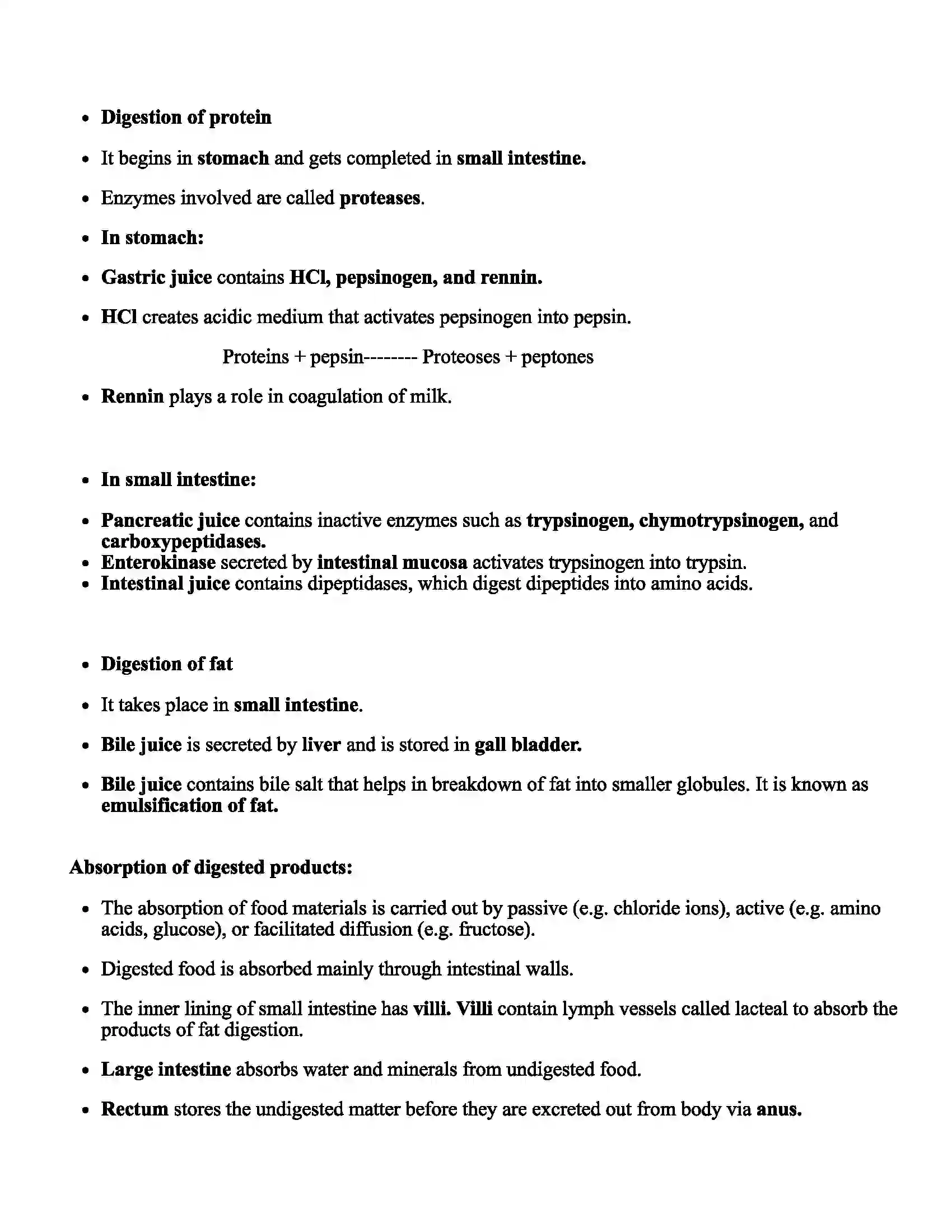 Maharashtra Board Class 11th Biology Human Nutrition Revision Note 3