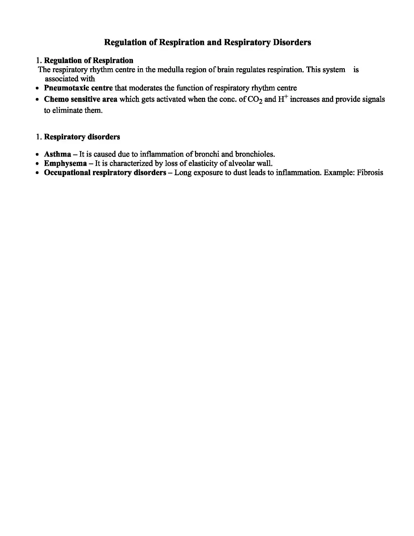 Maharashtra Board Class 11th Biology Human Respiration Revision Note 5