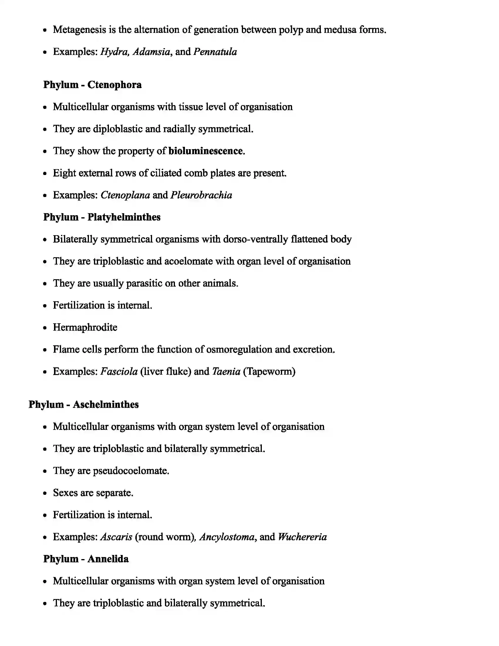 Maharashtra Board Class 11th Biology Kingdom Animalia Revision Note 2