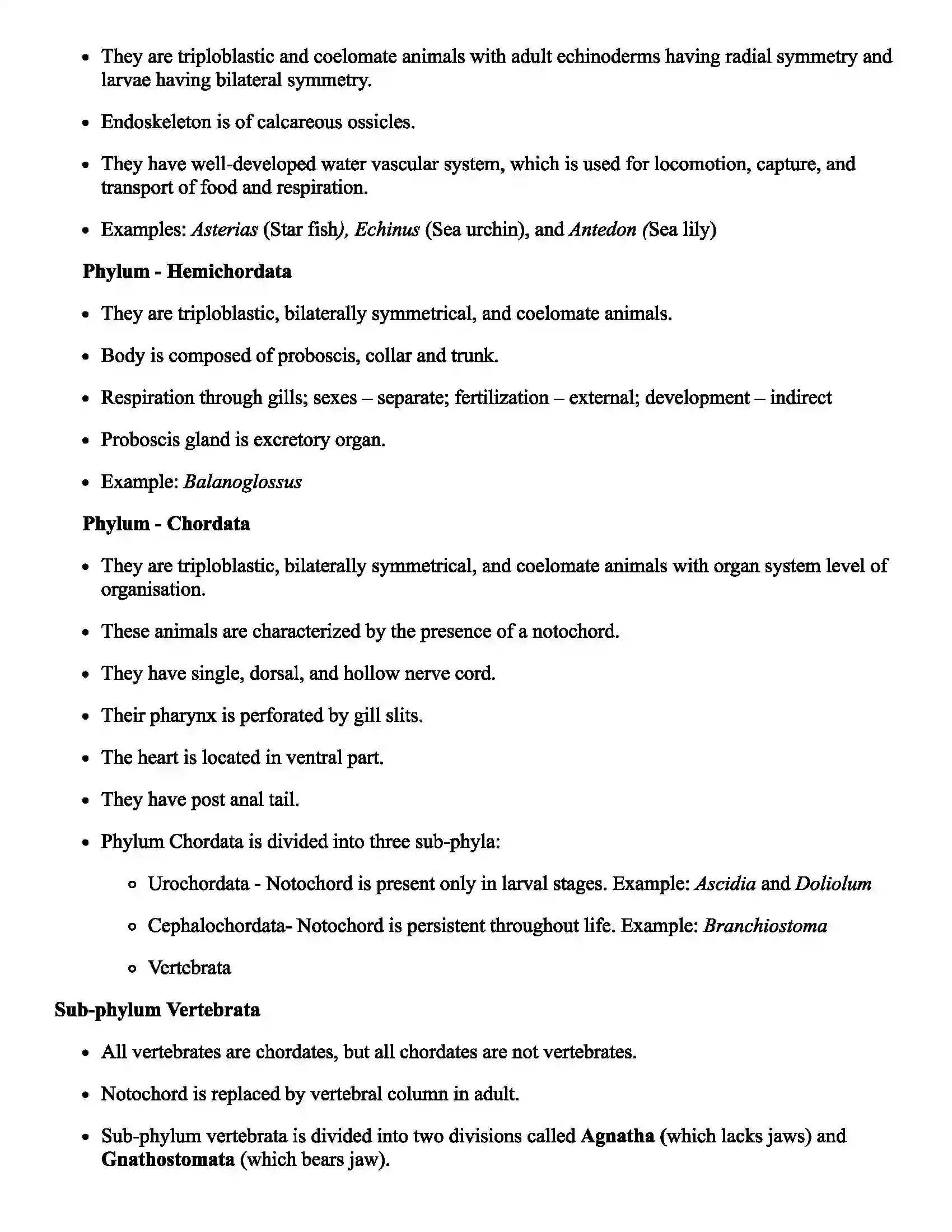 Maharashtra Board Class 11th Biology Kingdom Animalia Revision Note 4