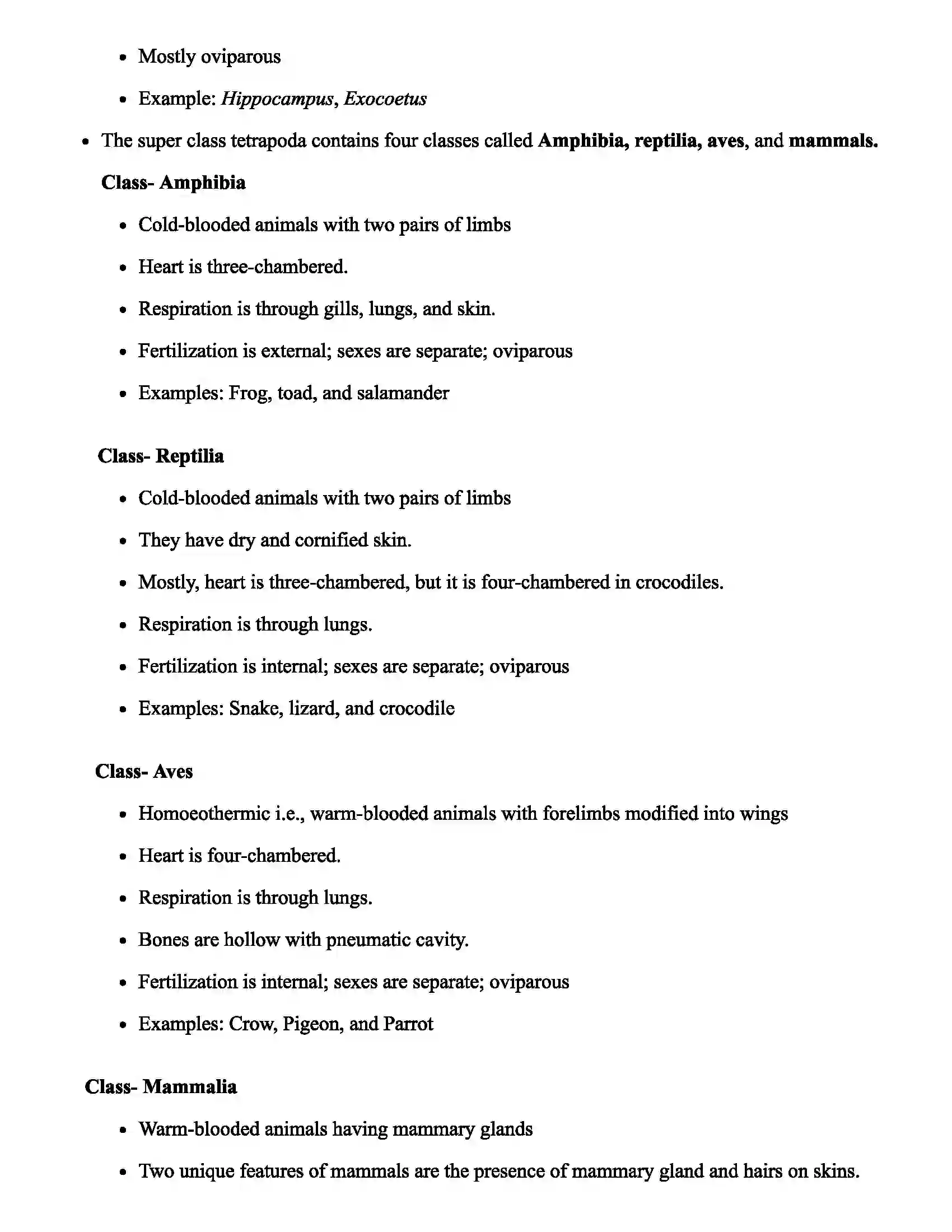Maharashtra Board Class 11th Biology Kingdom Animalia Revision Note 6