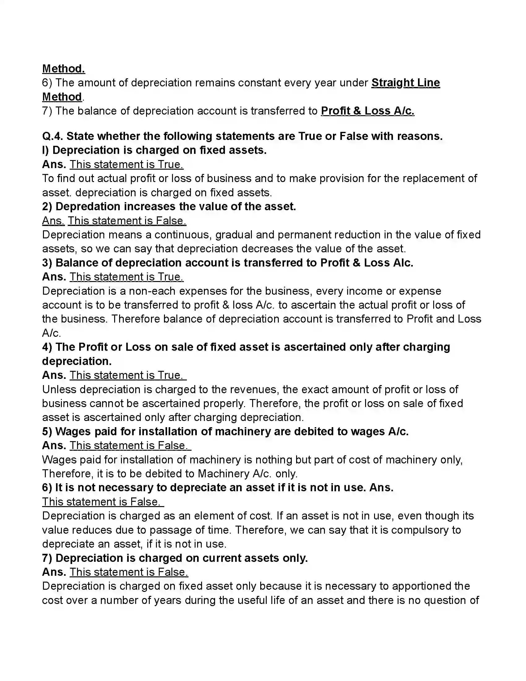 Maharashtra Board Class 11th Book-Keeping & Accountancy Depreciation Revision Note 3