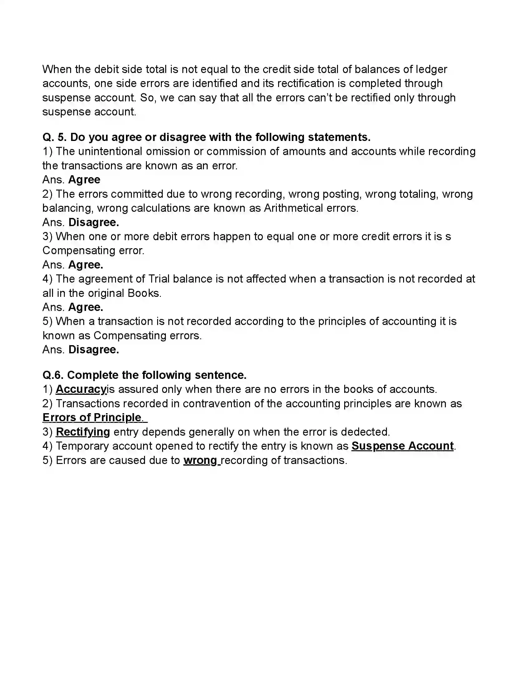 Maharashtra Board Class 11th Book-Keeping & Accountancy Rectification of Errors Revision Note 3