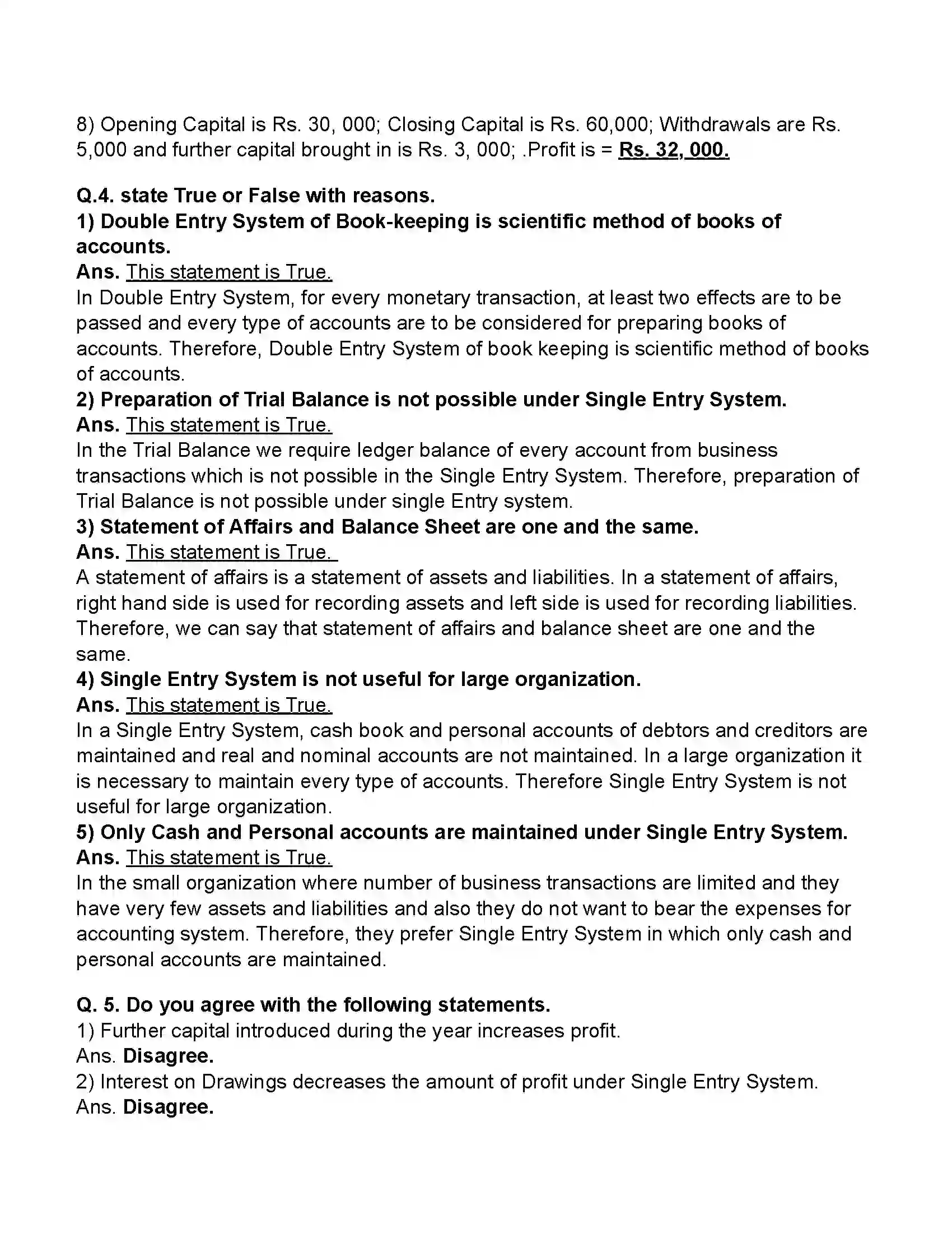 Maharashtra Board Class 11th Book-Keeping & Accountancy Single Entry System Revision Note 3