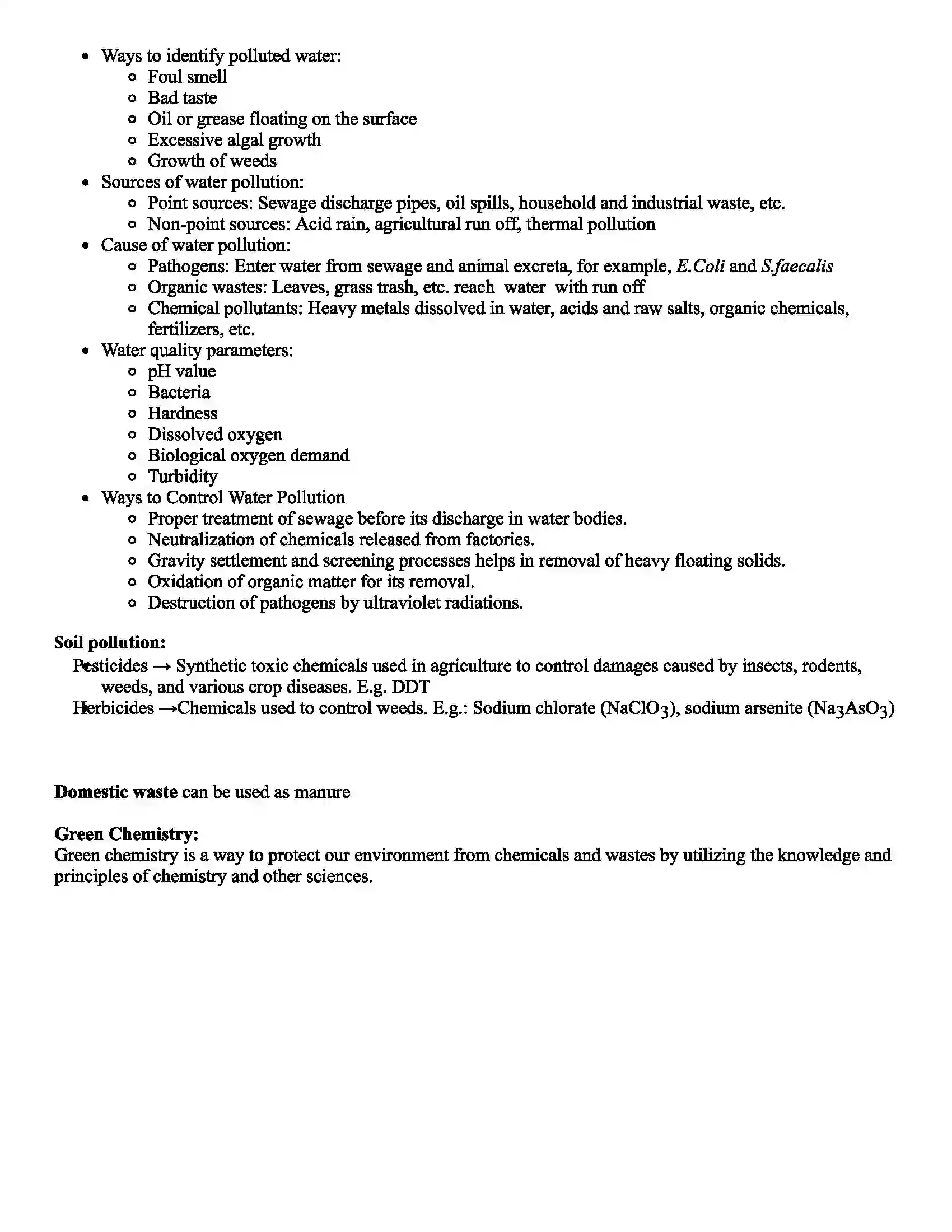 Maharashtra Board Class 11th Chemistry Environmental Chemistry Revision Note 2