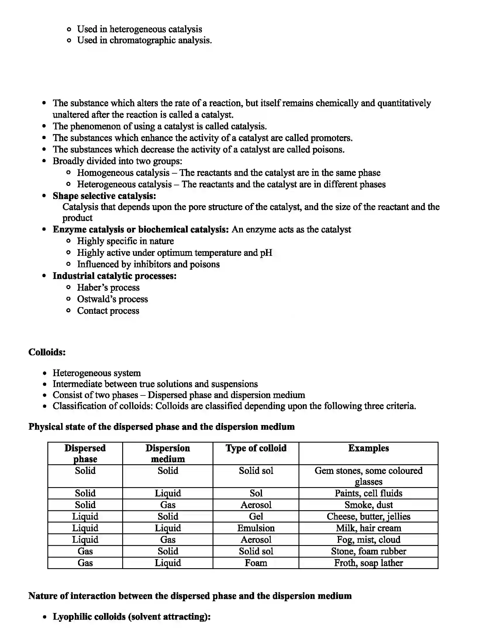 Maharashtra Board Class 11th Chemistry Surface Chemistry Revision Note 3