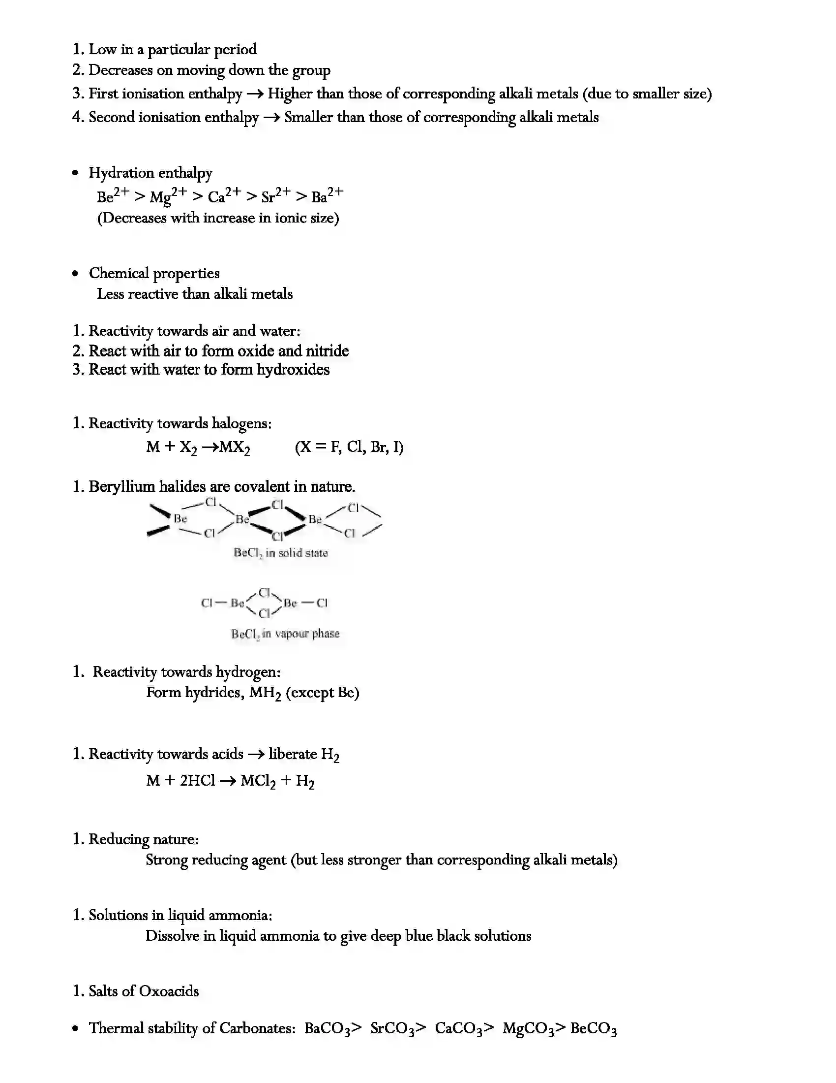 Maharashtra Board Class 11th Chemistry s-Block Elements Revision Note 3