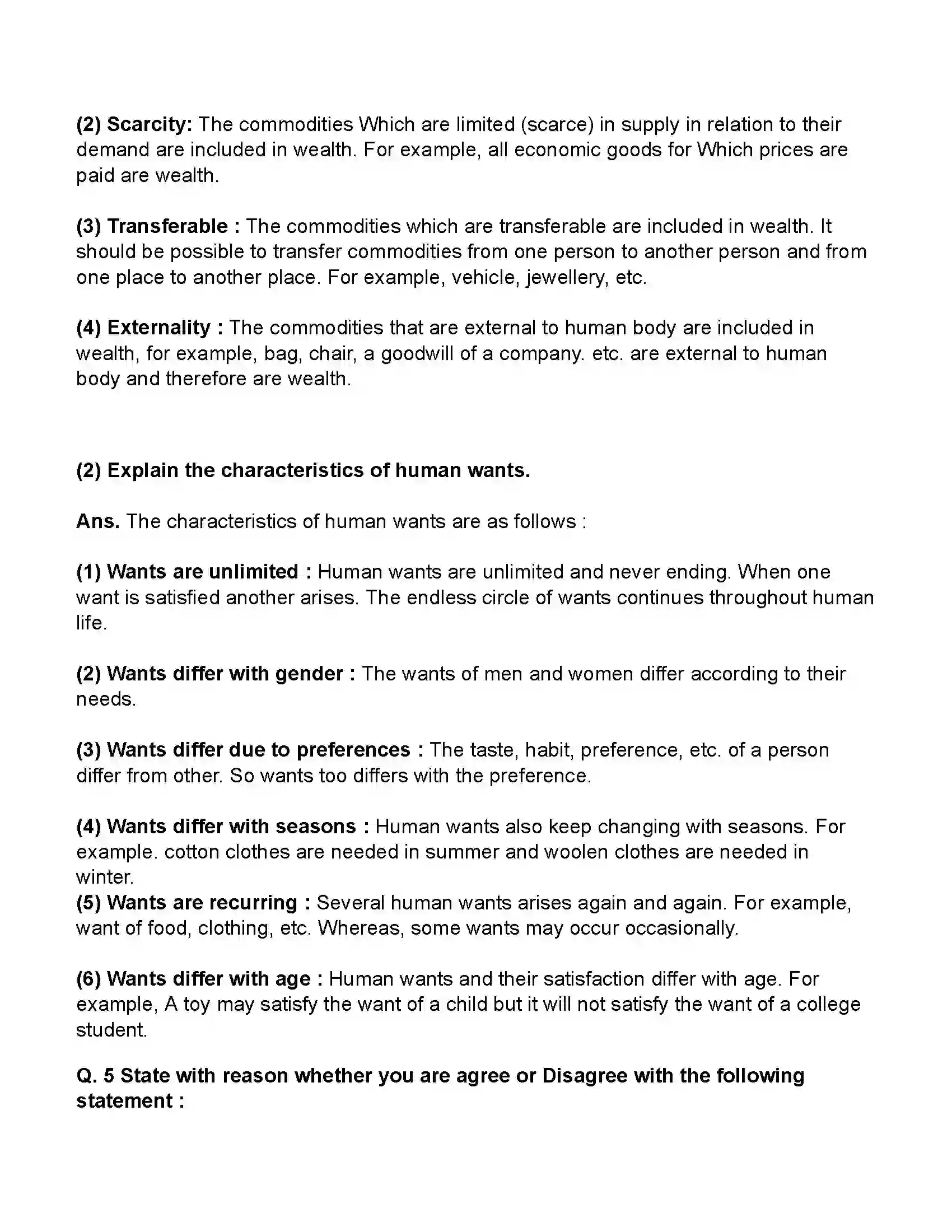 Maharashtra Board Class 11th Economics Basic Concept of Economics Revision Note 4