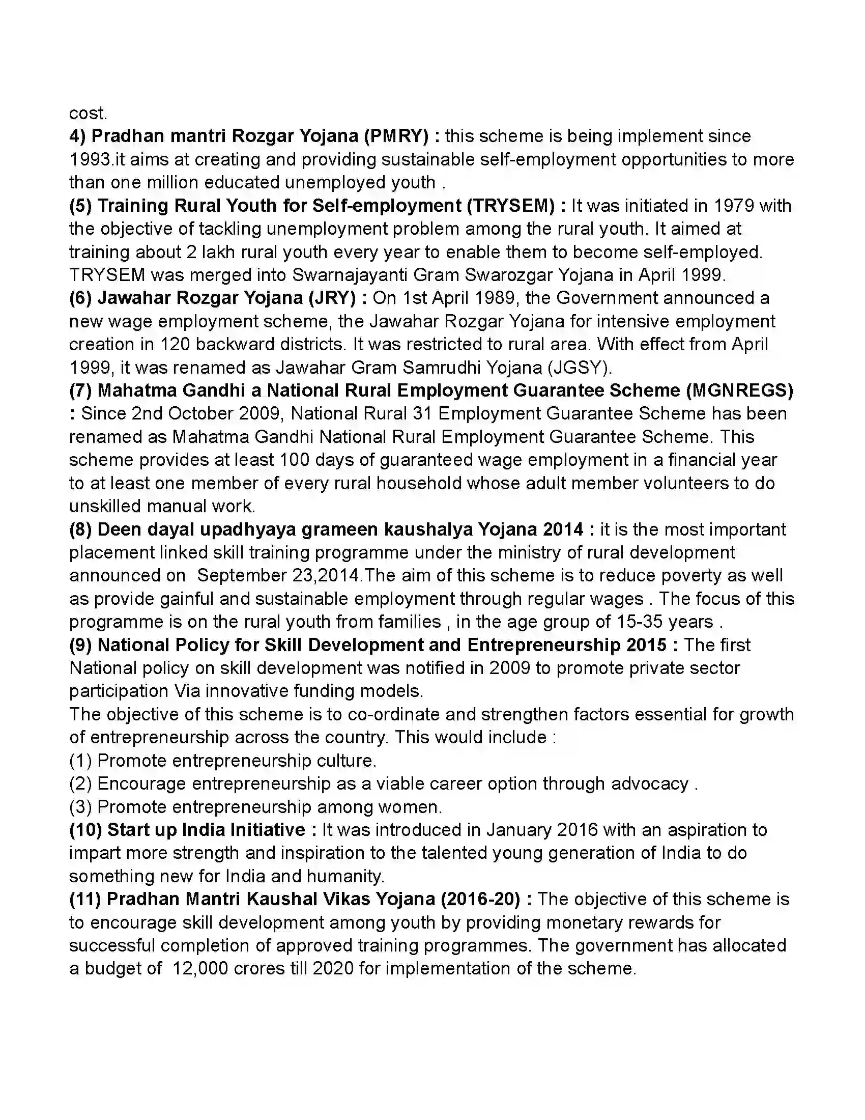 Maharashtra Board Class 11th Economics Unemployment in India Revision Note 7