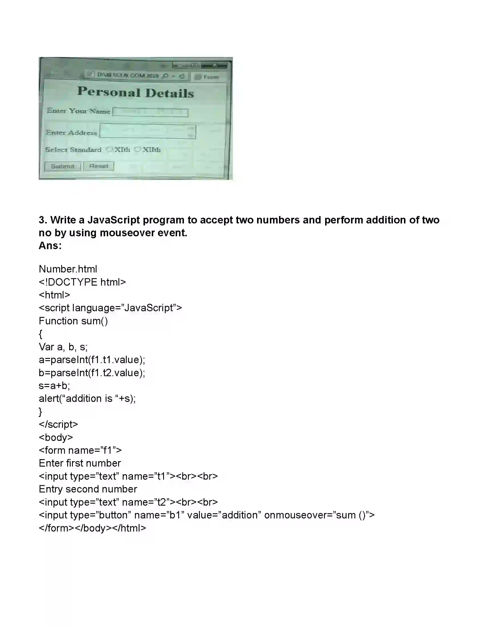 Maharashtra Board Class 11th Information Technology Impressive Web Designing Revision Note 10