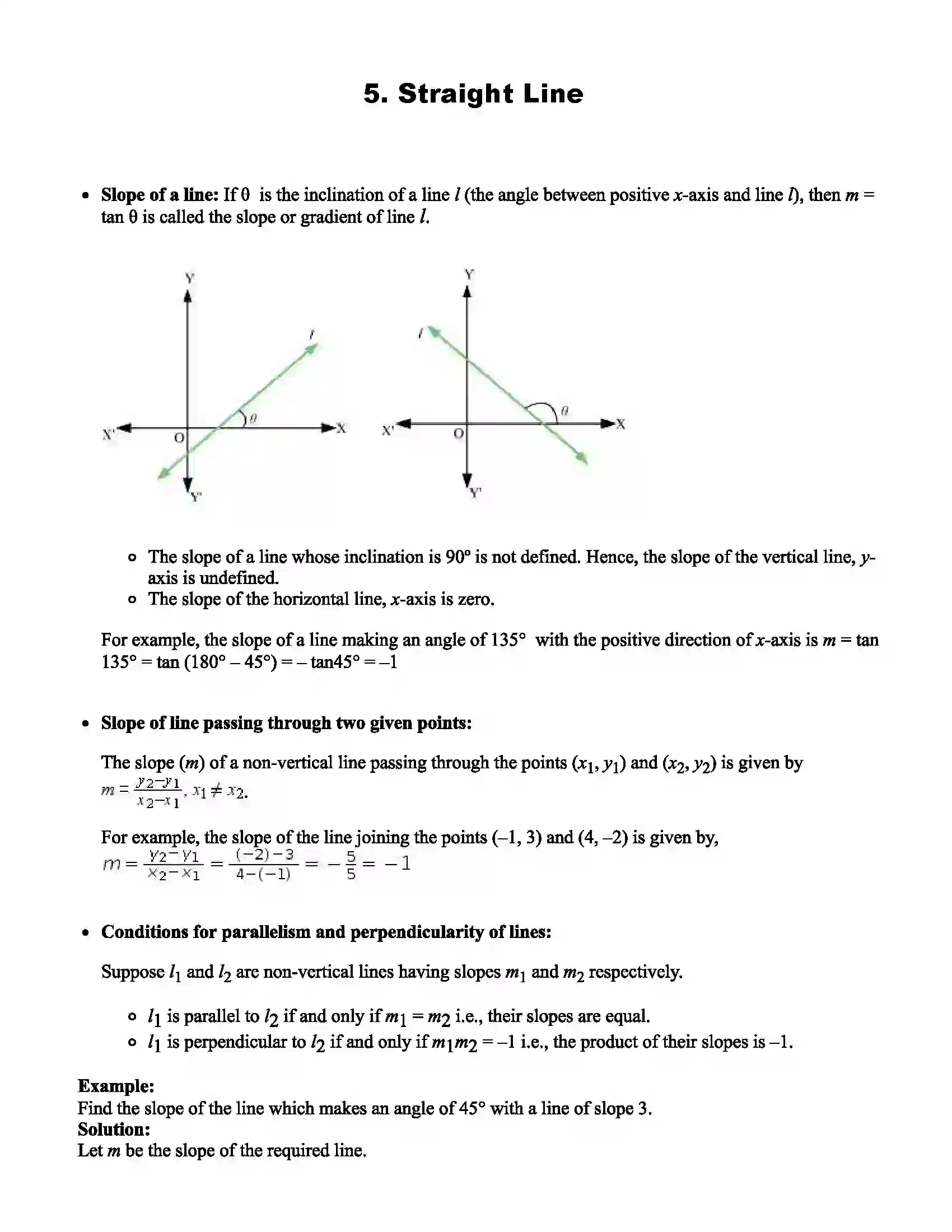 Maharashtra Board Class 11th Mathematics Part - I Straight Line Revision Note 1