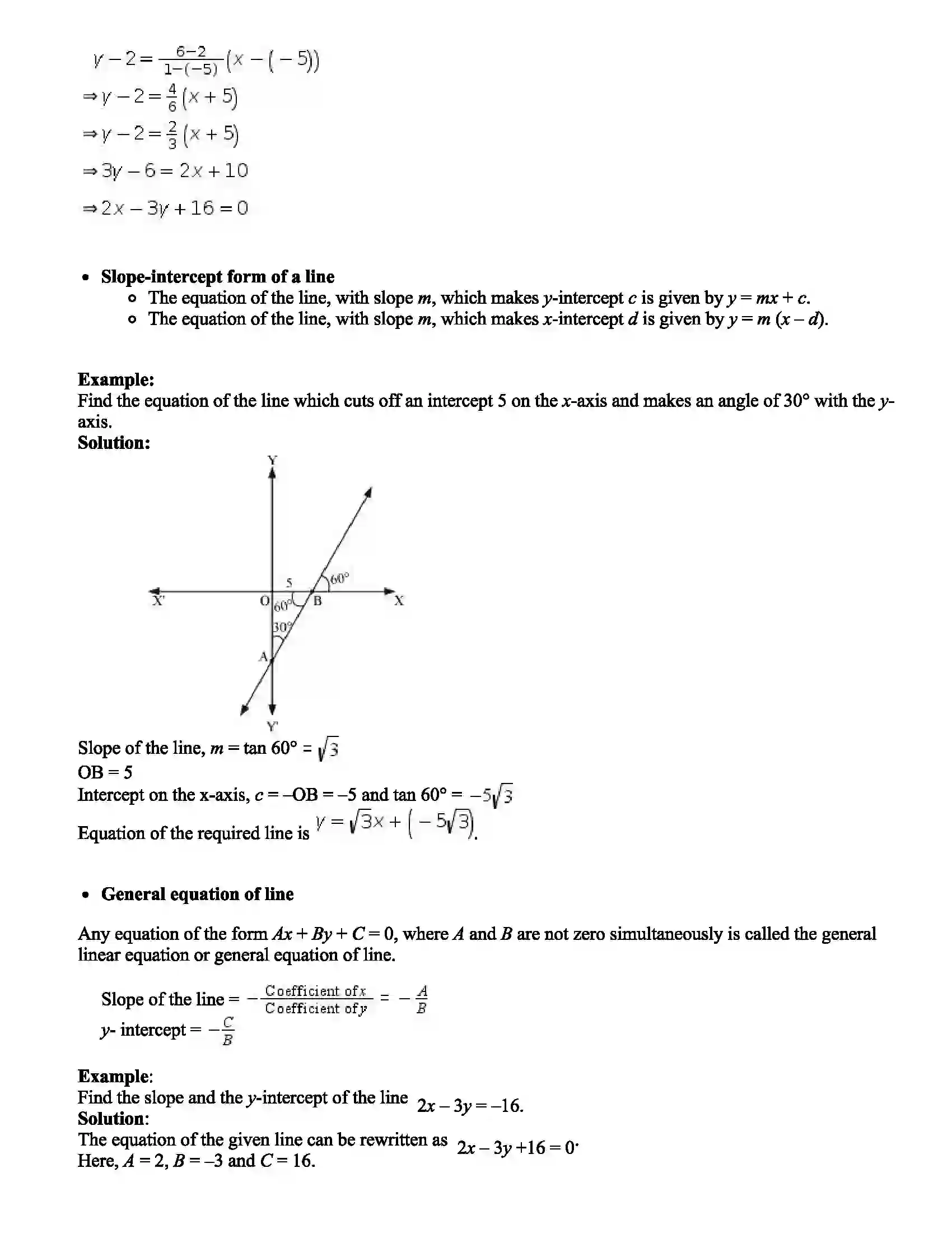 Maharashtra Board Class 11th Mathematics Part - I Straight Line Revision Note 3