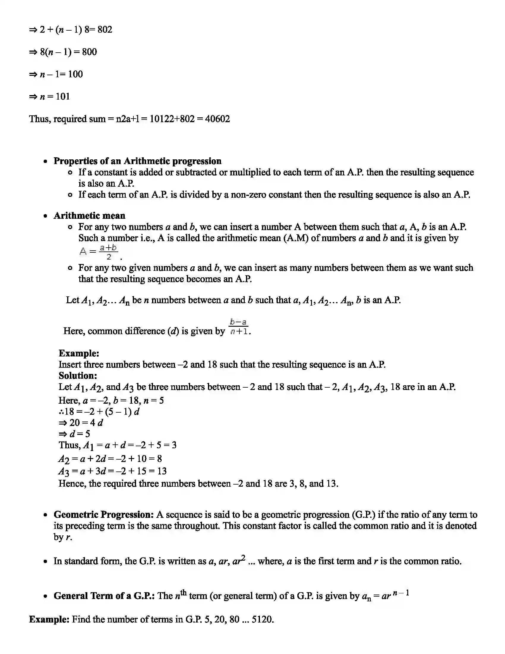 Maharashtra Board Class 11th Mathematics Part - II Sequence and Series Revision Note 3