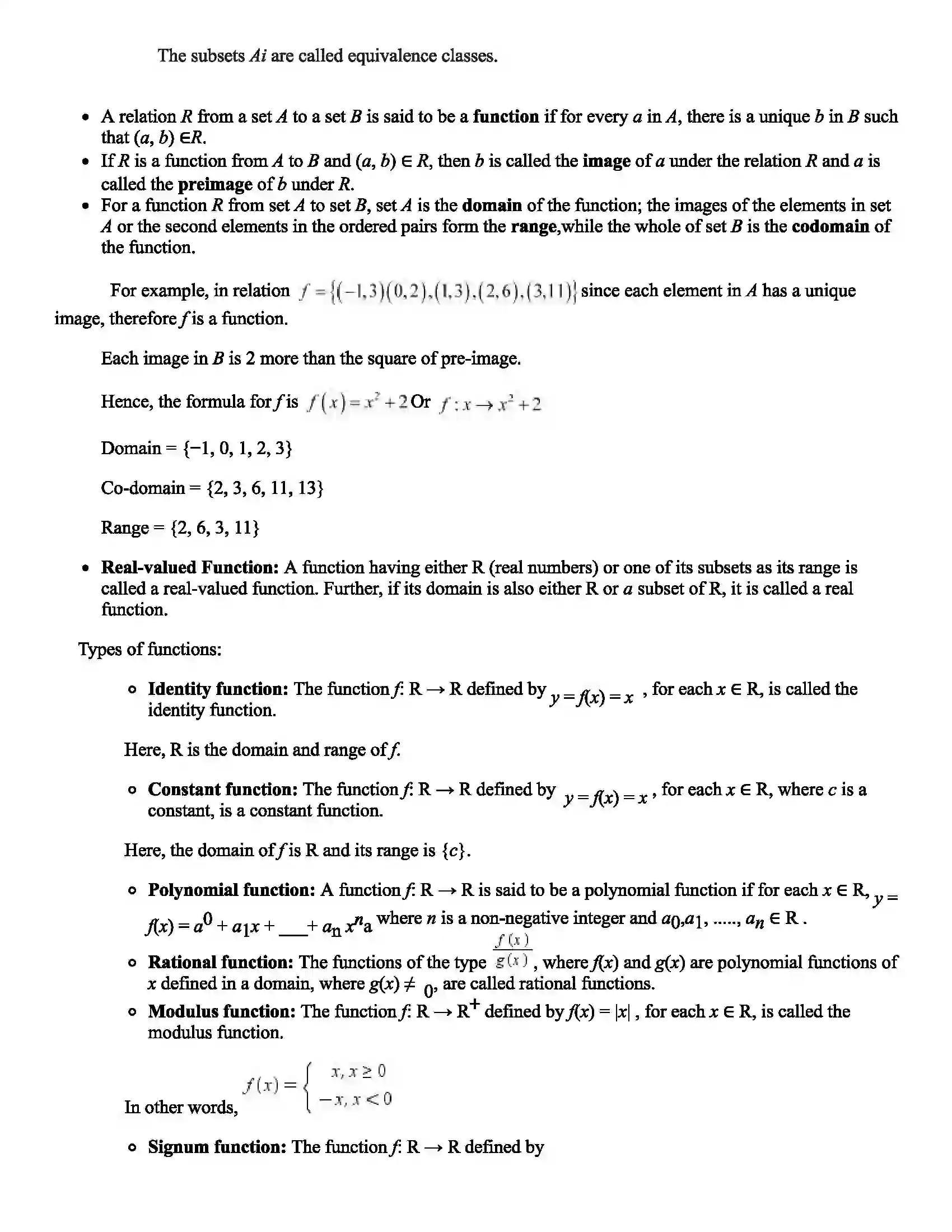 Maharashtra Board Class 11th Mathematics Part - II Sets, Relations and Functions Revision Note 10