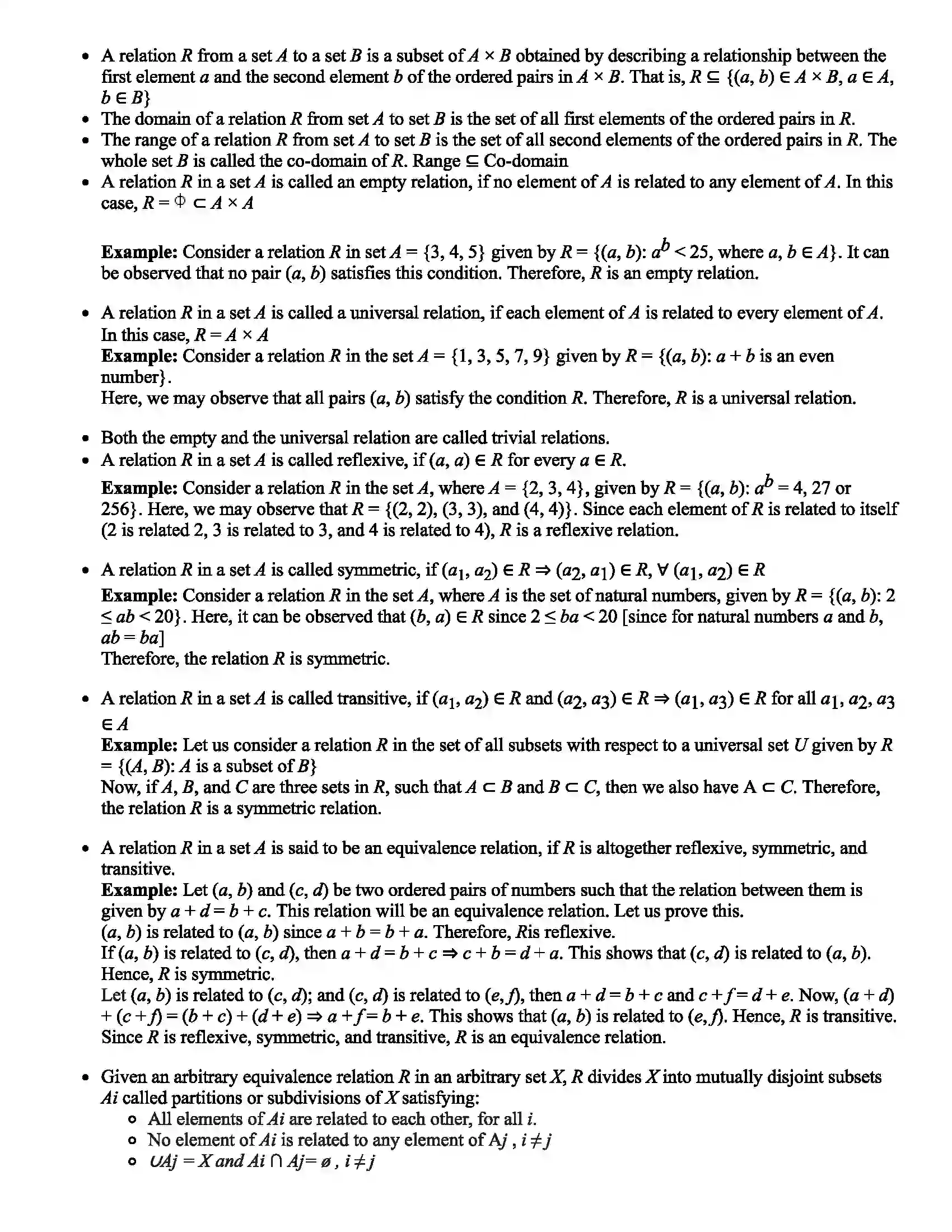 Maharashtra Board Class 11th Mathematics Part - II Sets, Relations and Functions Revision Note 9