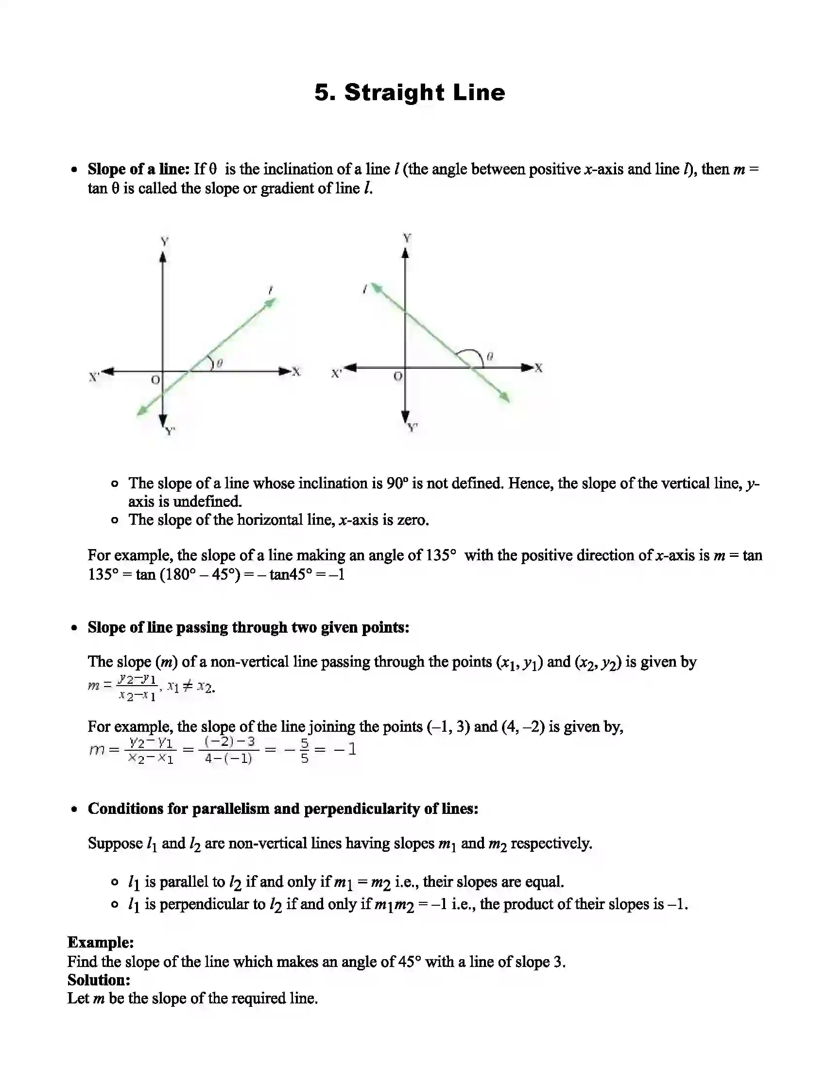 Maharashtra Board Class 11th Mathematics Straight Line Revision Note 1