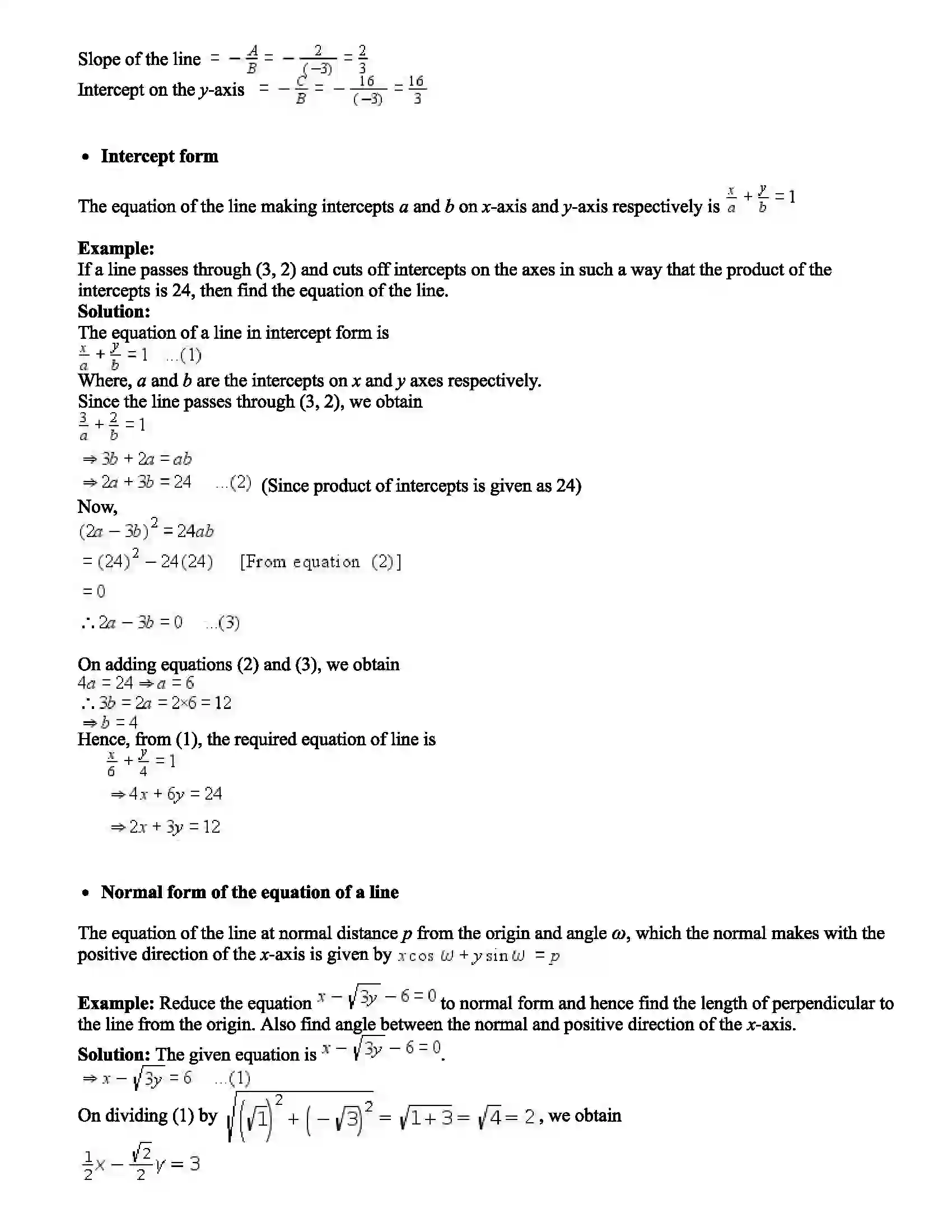 Maharashtra Board Class 11th Mathematics Straight Line Revision Note 4