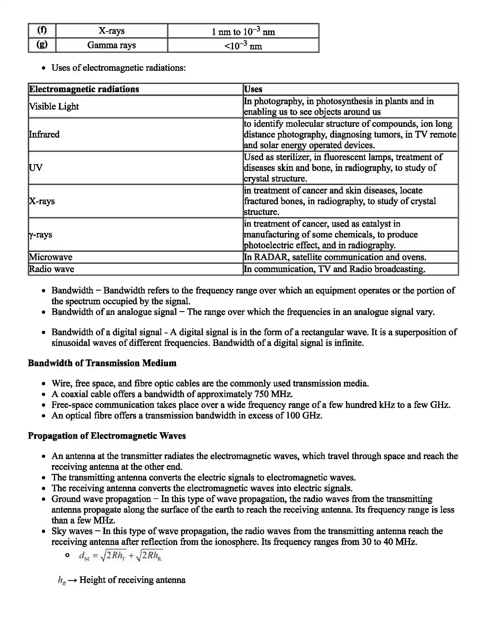 Maharashtra Board Class 11th Physics Electromagnetic Waves Revision Note 2