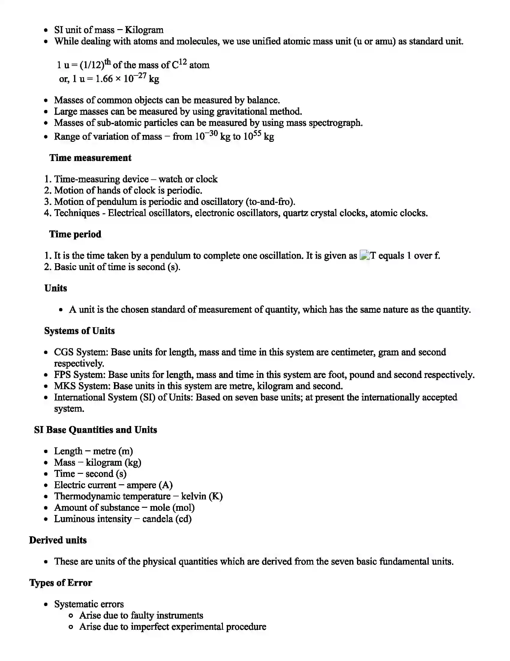 Maharashtra Board Class 11th Physics Measurements Revision Note 4