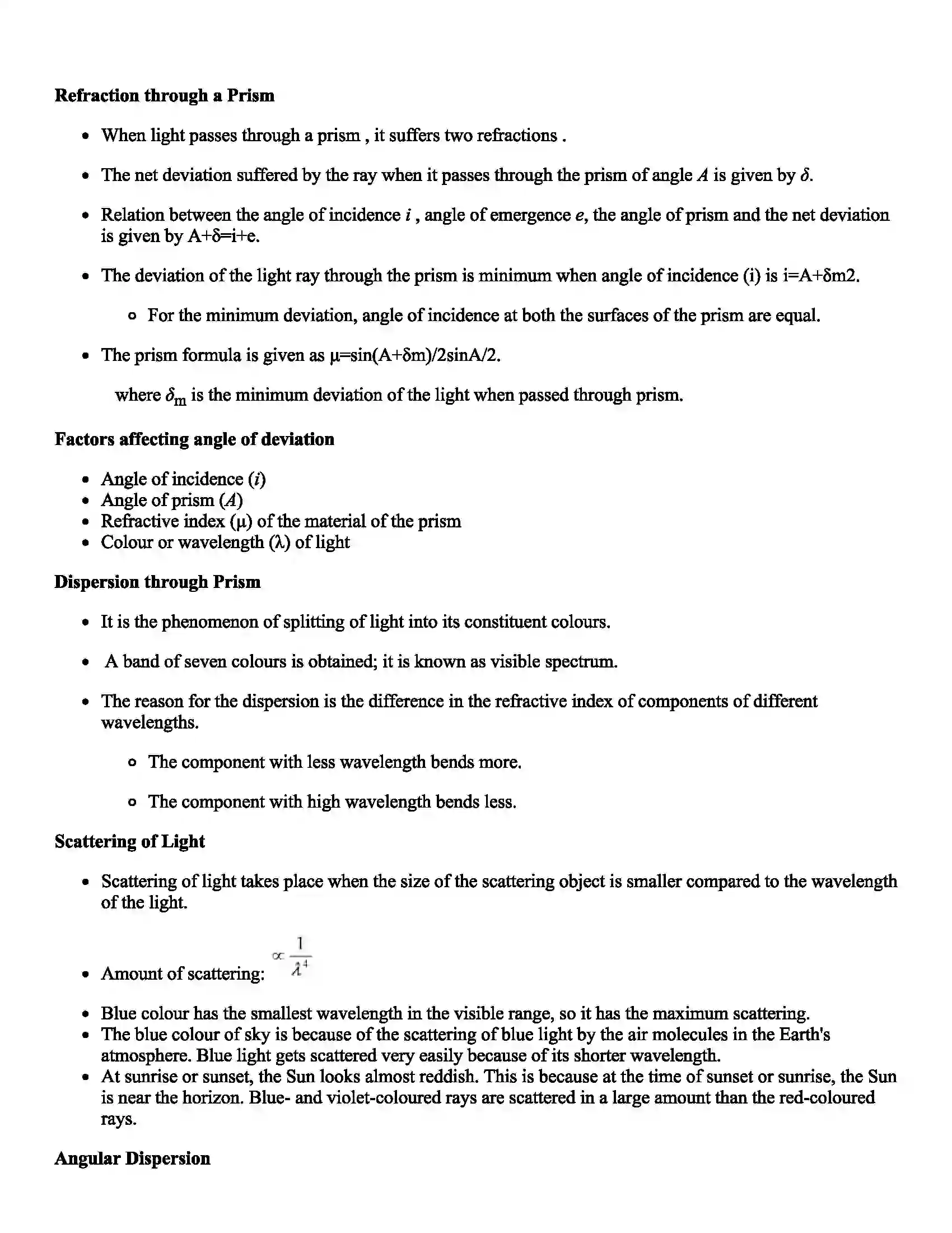Maharashtra Board Class 11th Physics Refraction of Light Revision Note 2