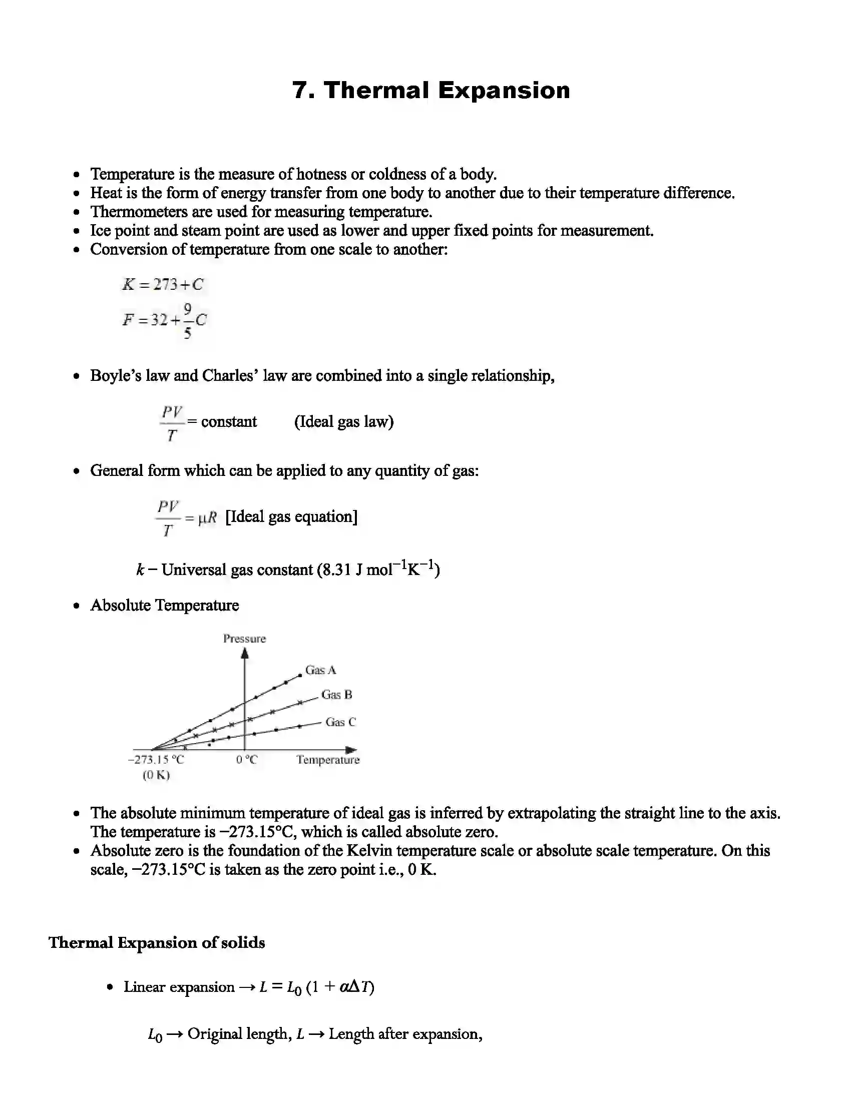 Maharashtra Board Class 11th Physics Thermal Expansion Revision Note 1
