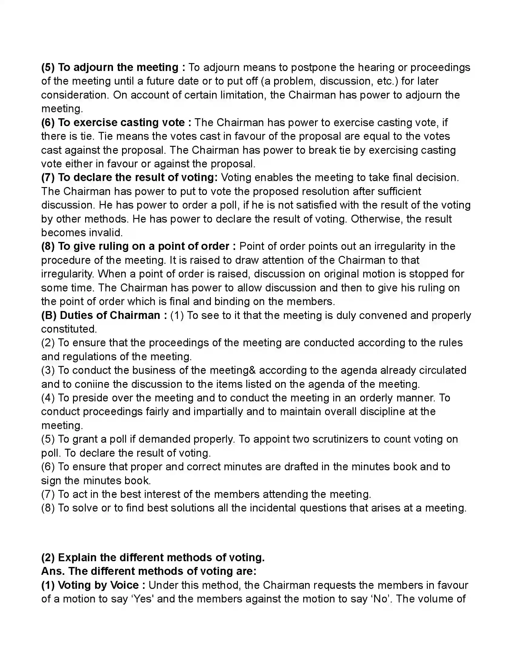 Maharashtra Board Class 11th Secretarial Practice Company Meeting 1 Revision Note 19