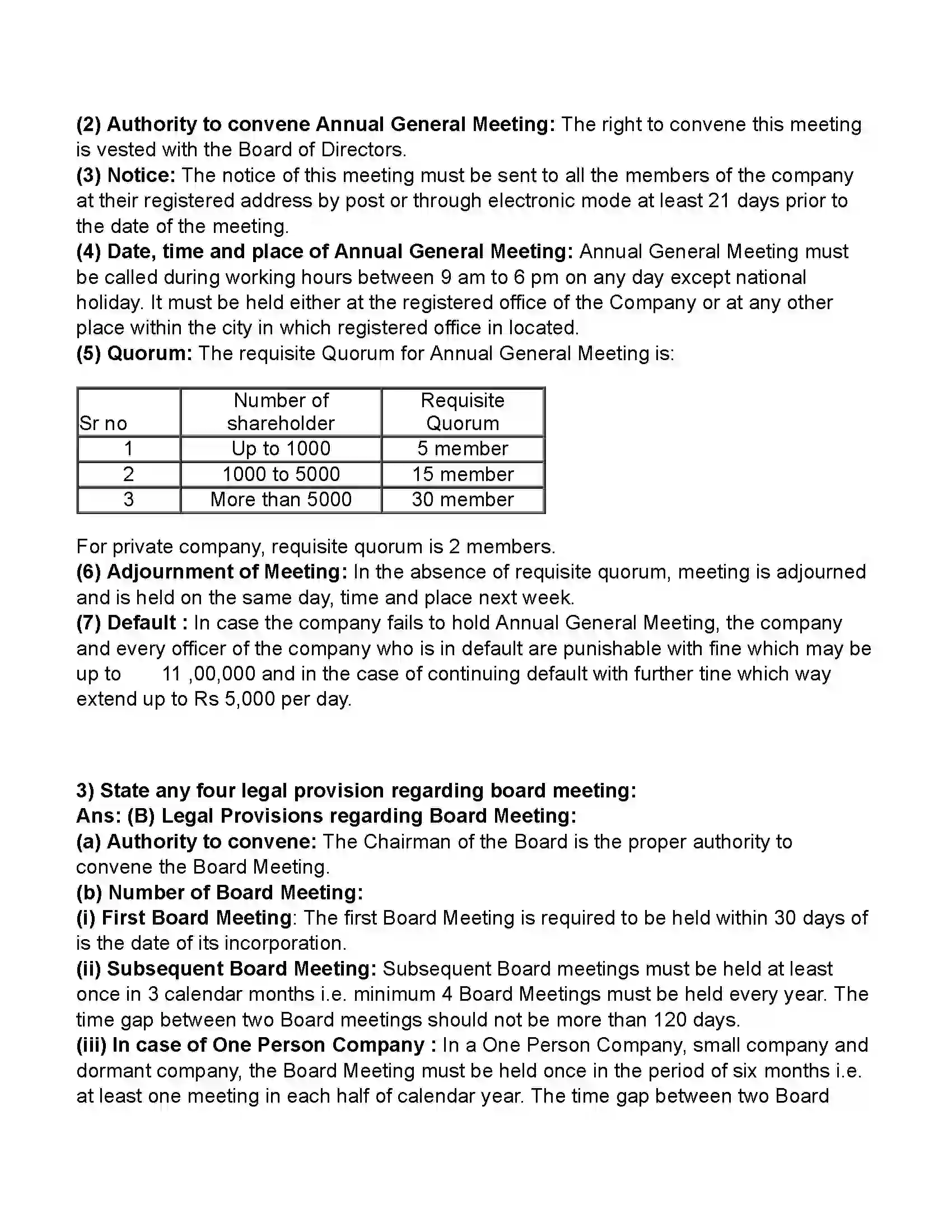 Maharashtra Board Class 11th Secretarial Practice Company Meeting 2 Revision Note 11